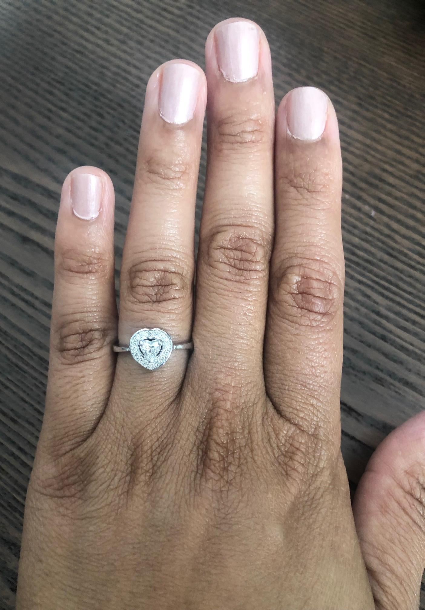 0.43 Carat Diamond 14 Karat White Gold Engagement Ring
