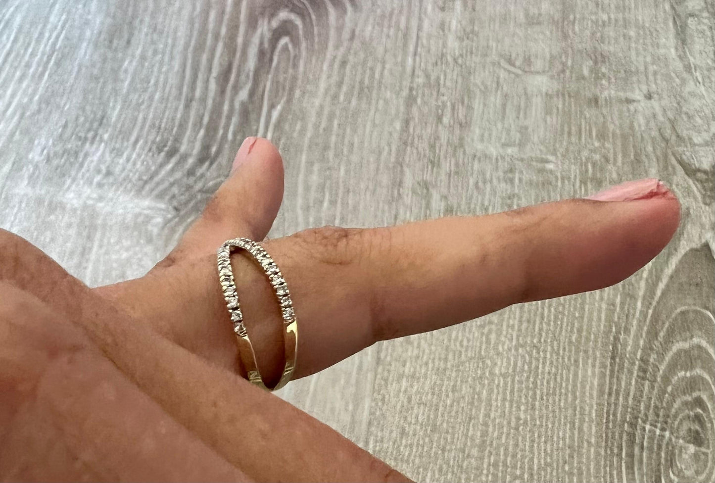 0.43 Carat Round Cut Diamond BandYellow Gold Ring