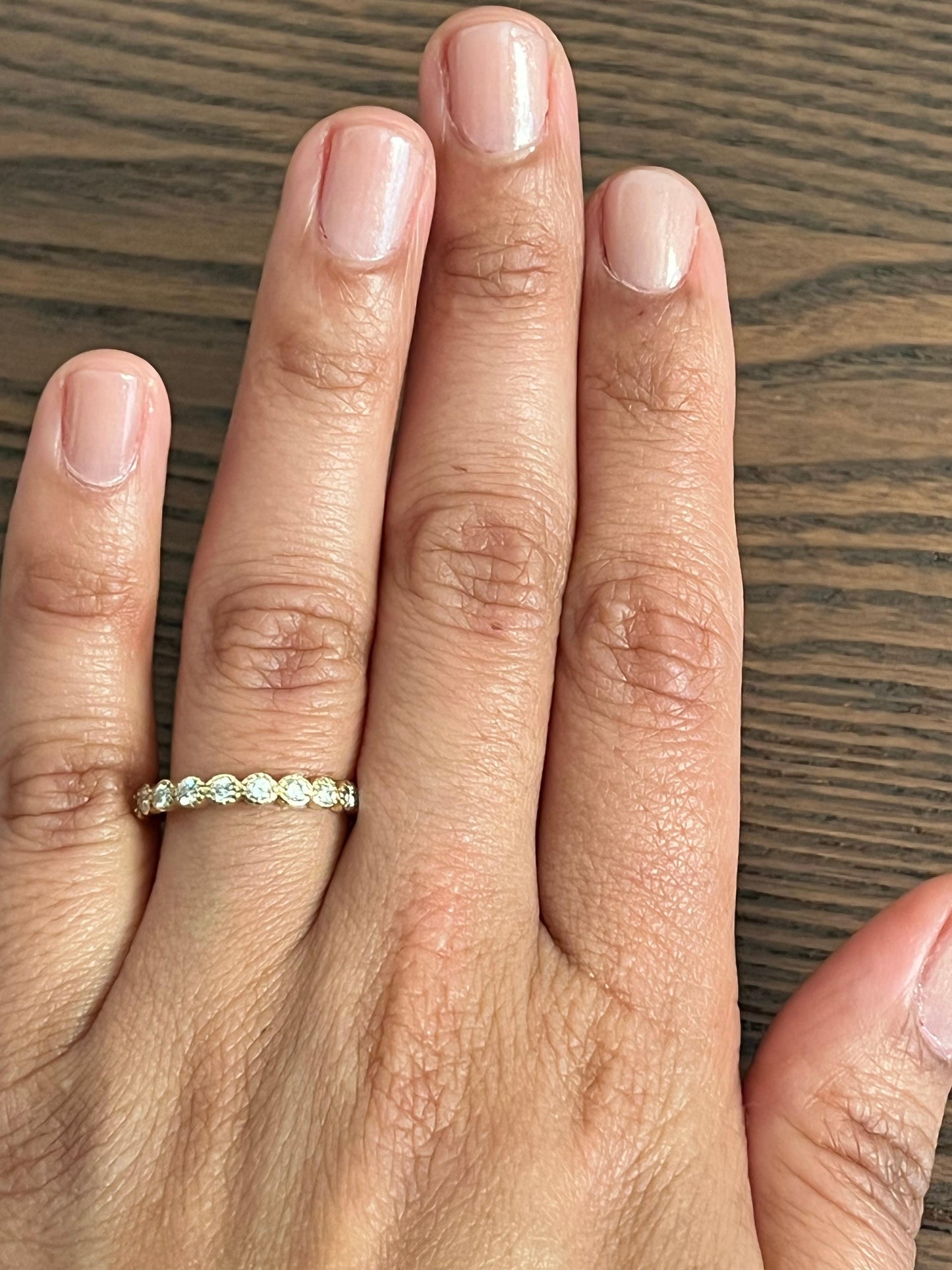 0.44 Carat Round Cut Diamond Yellow Gold Band