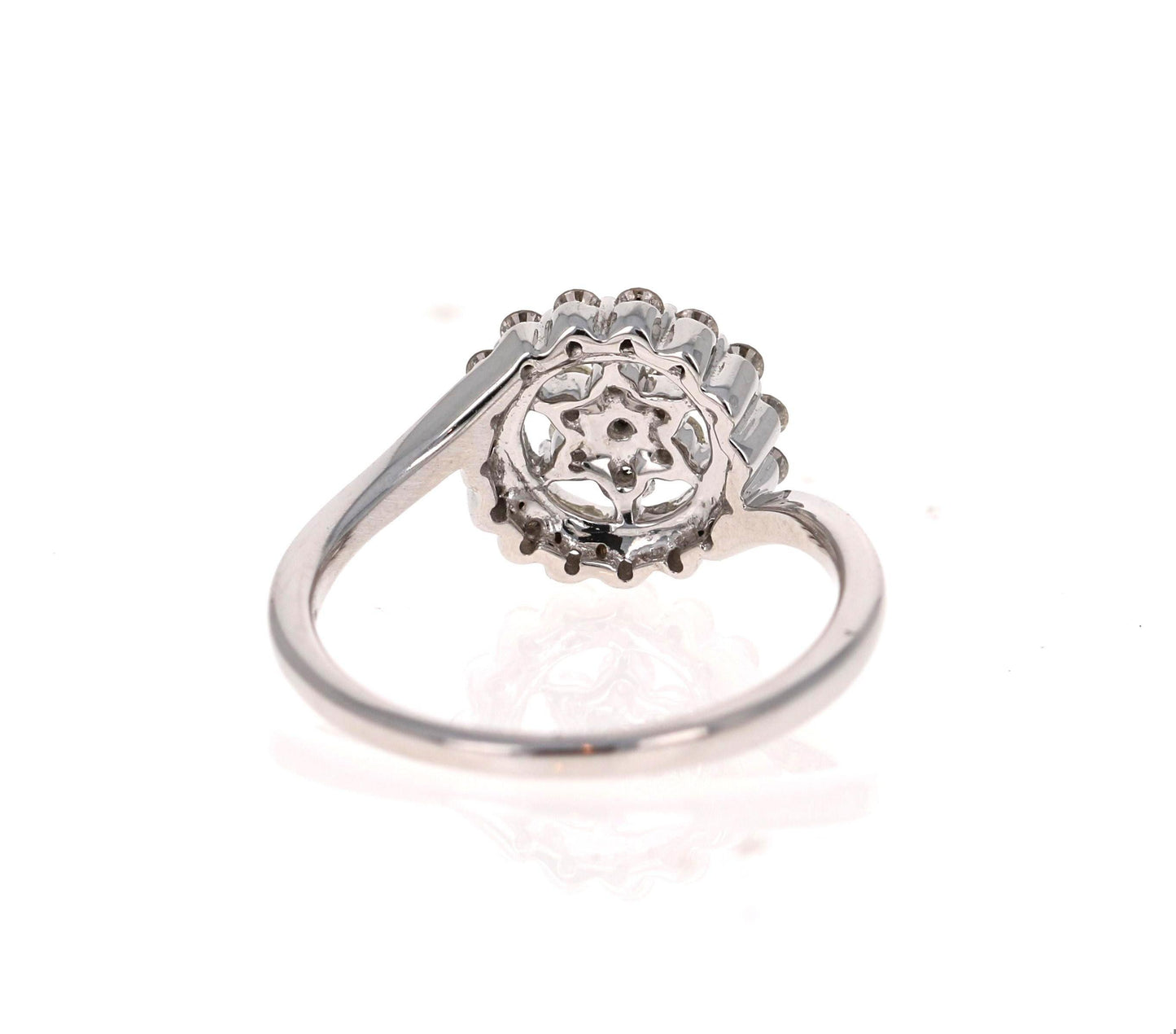 0.49 Carat Diamond 14 Karat White Gold Cluster Ring
