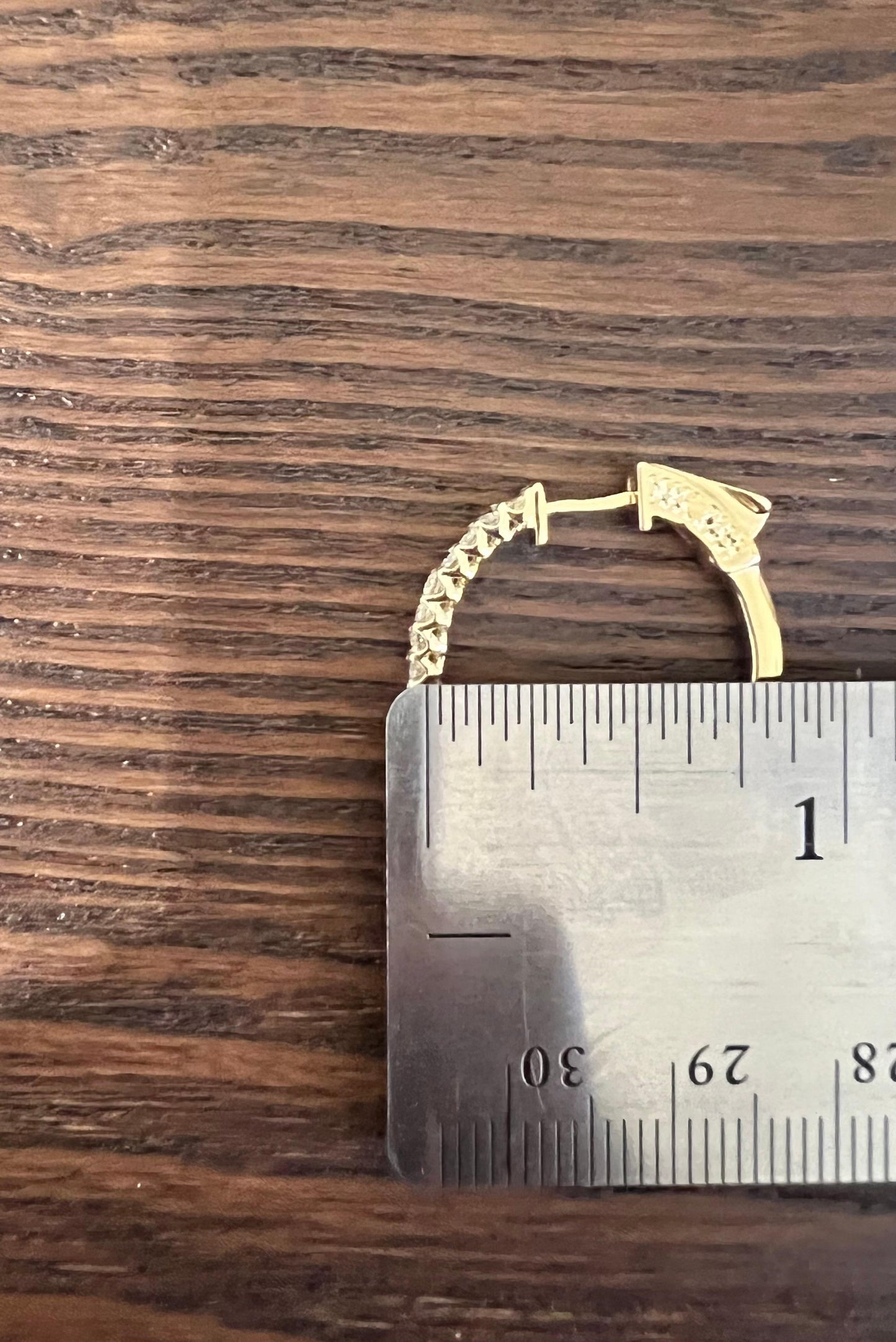 0.74 Carat Diamond Hoop Earrings 14 Karat Yellow Gold