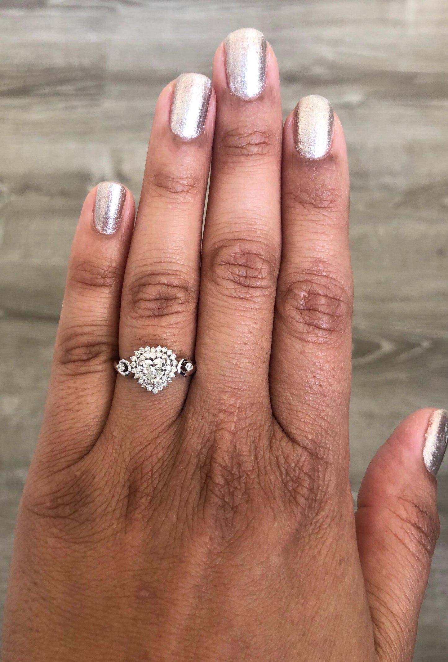 0.81 Carat Diamond 14 Karat White Gold Engagement Ring