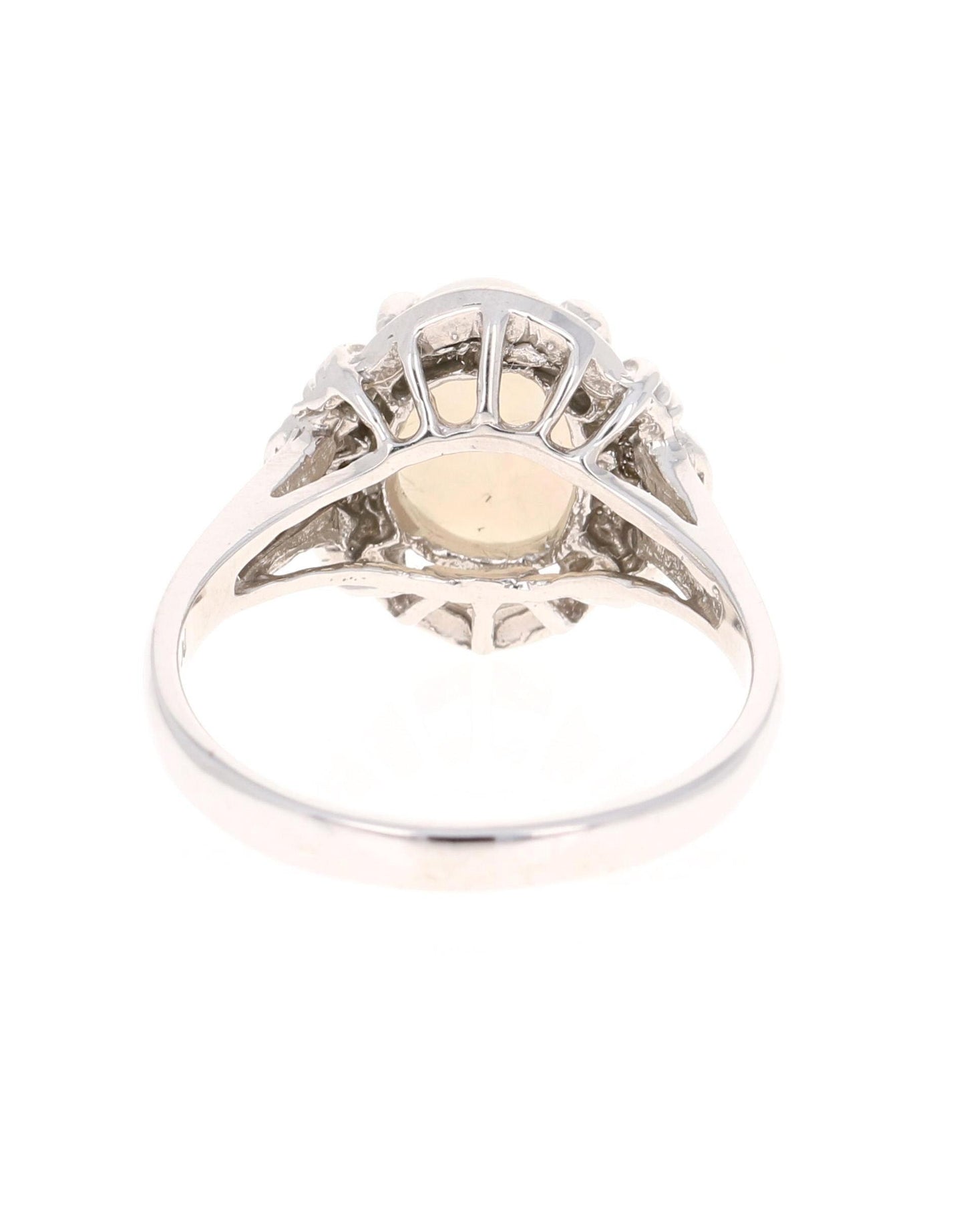 0.97 Carat Opal Diamond 14 Karat White Gold Ring