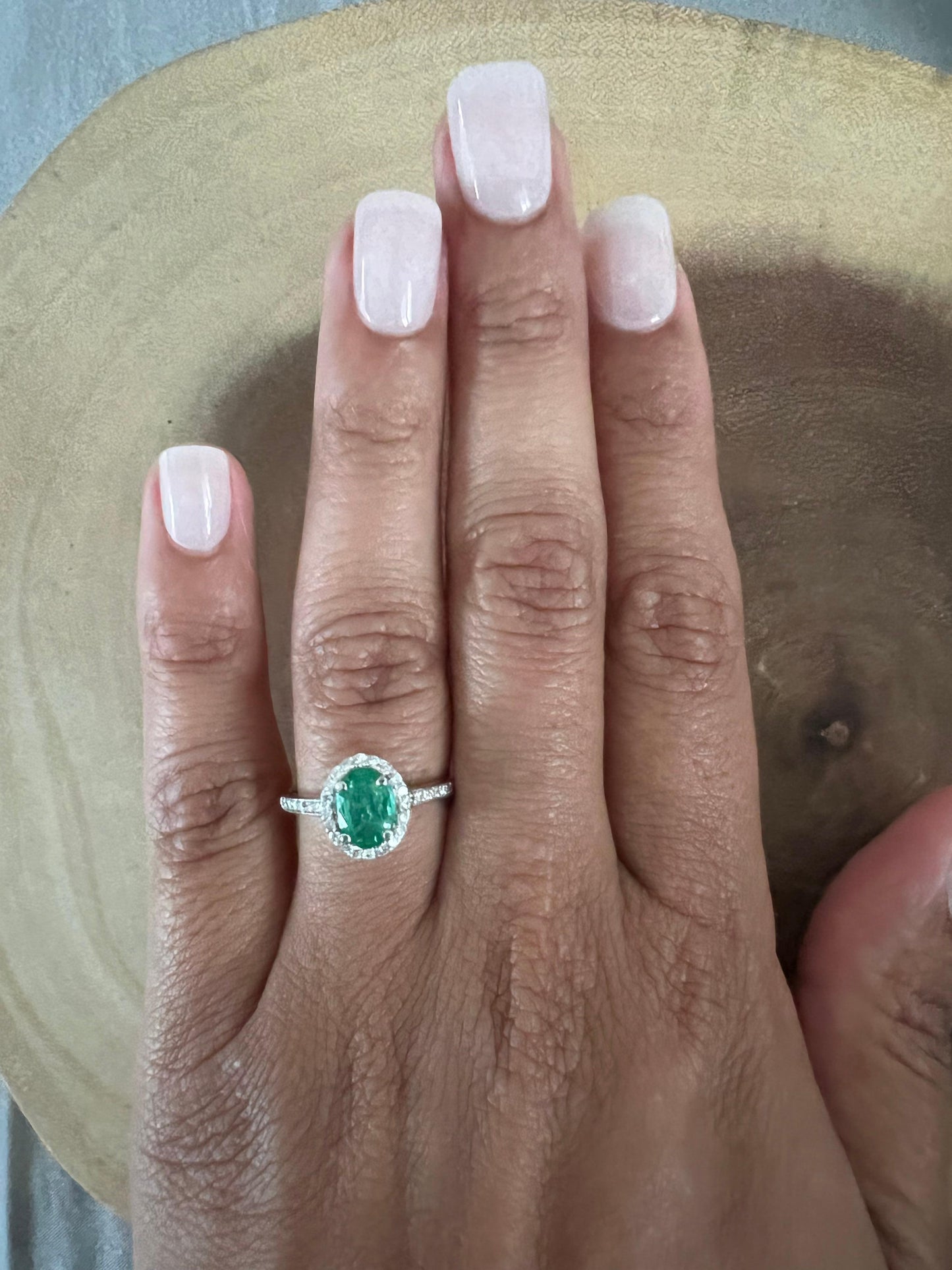1.30 Carat Emerald Diamond 14 Karat White Gold Engagement Ring
