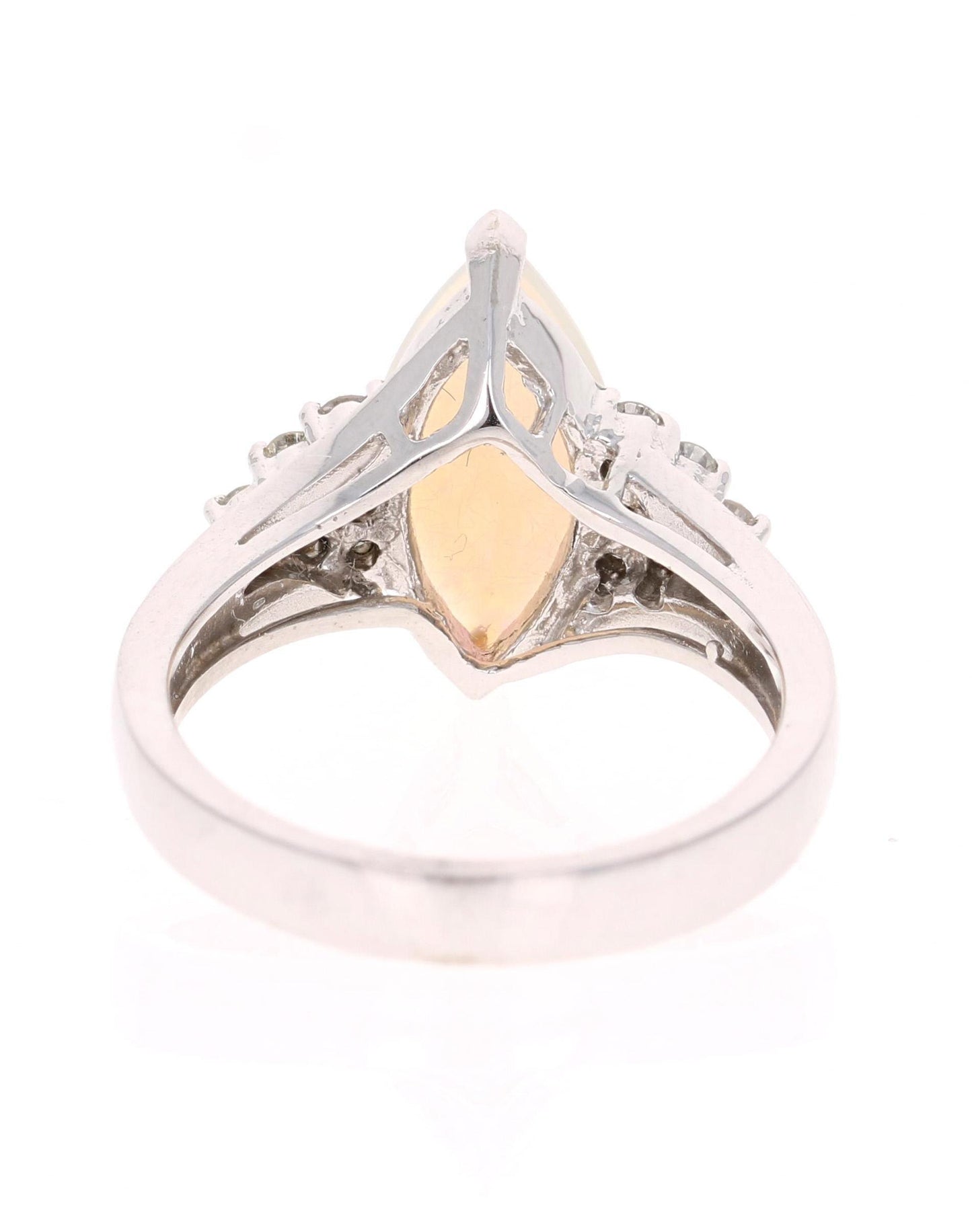1.36 Carat Opal Diamond 14 Karat White Gold Ring