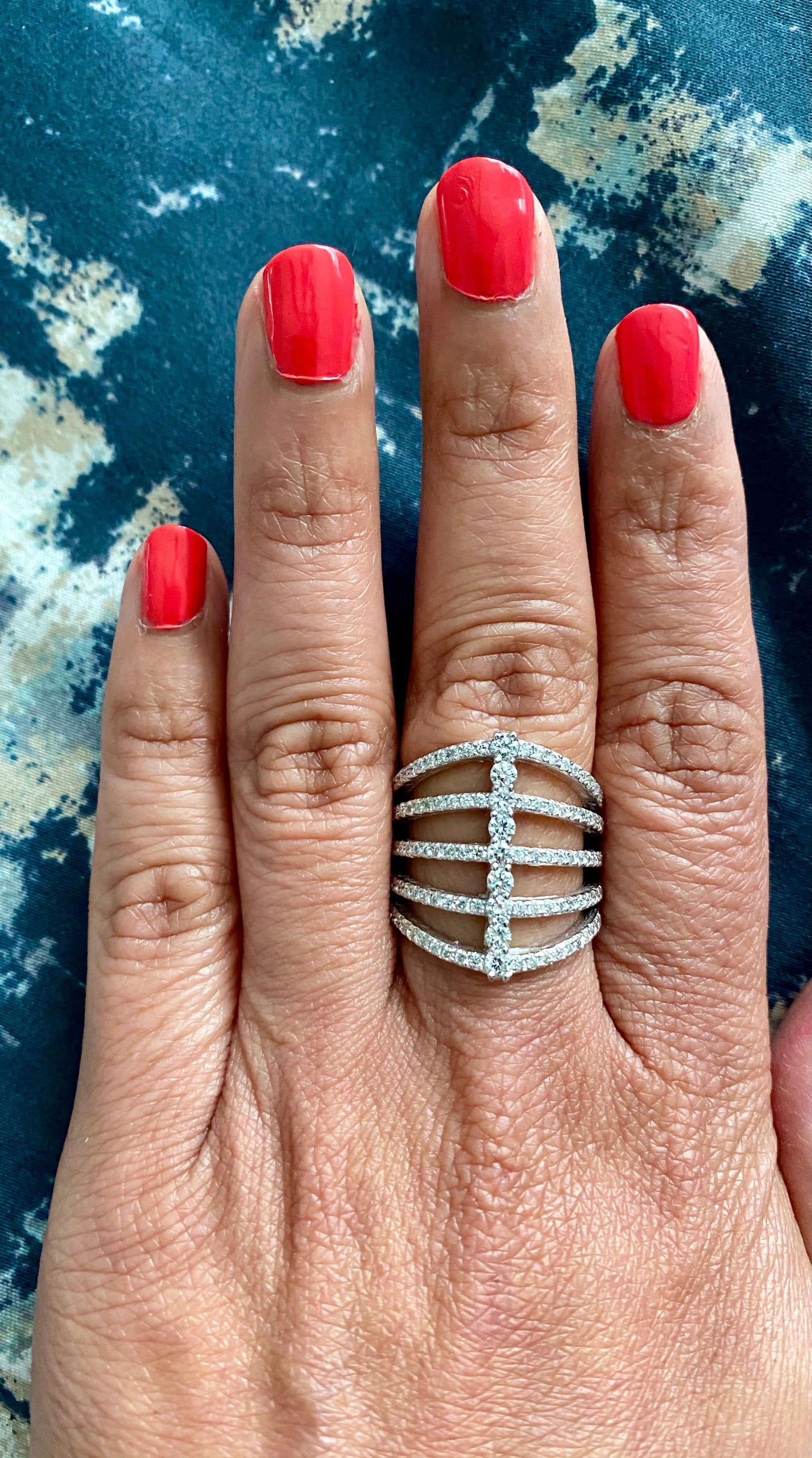 1.39 Carat Diamond Cocktail Ring 14 Karat White Gold