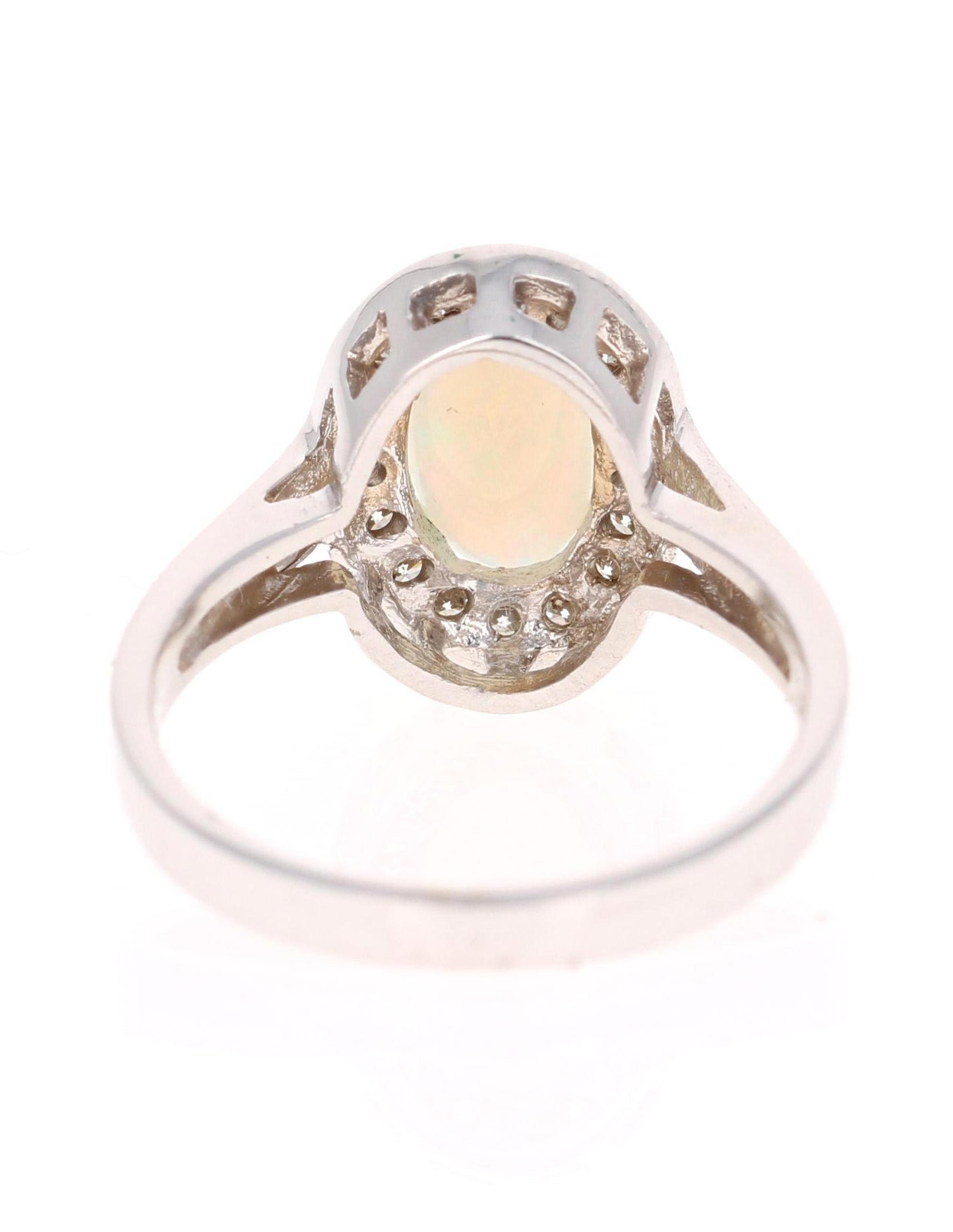 1.48 Carat Opal Diamond 14 Karat White Gold Ring