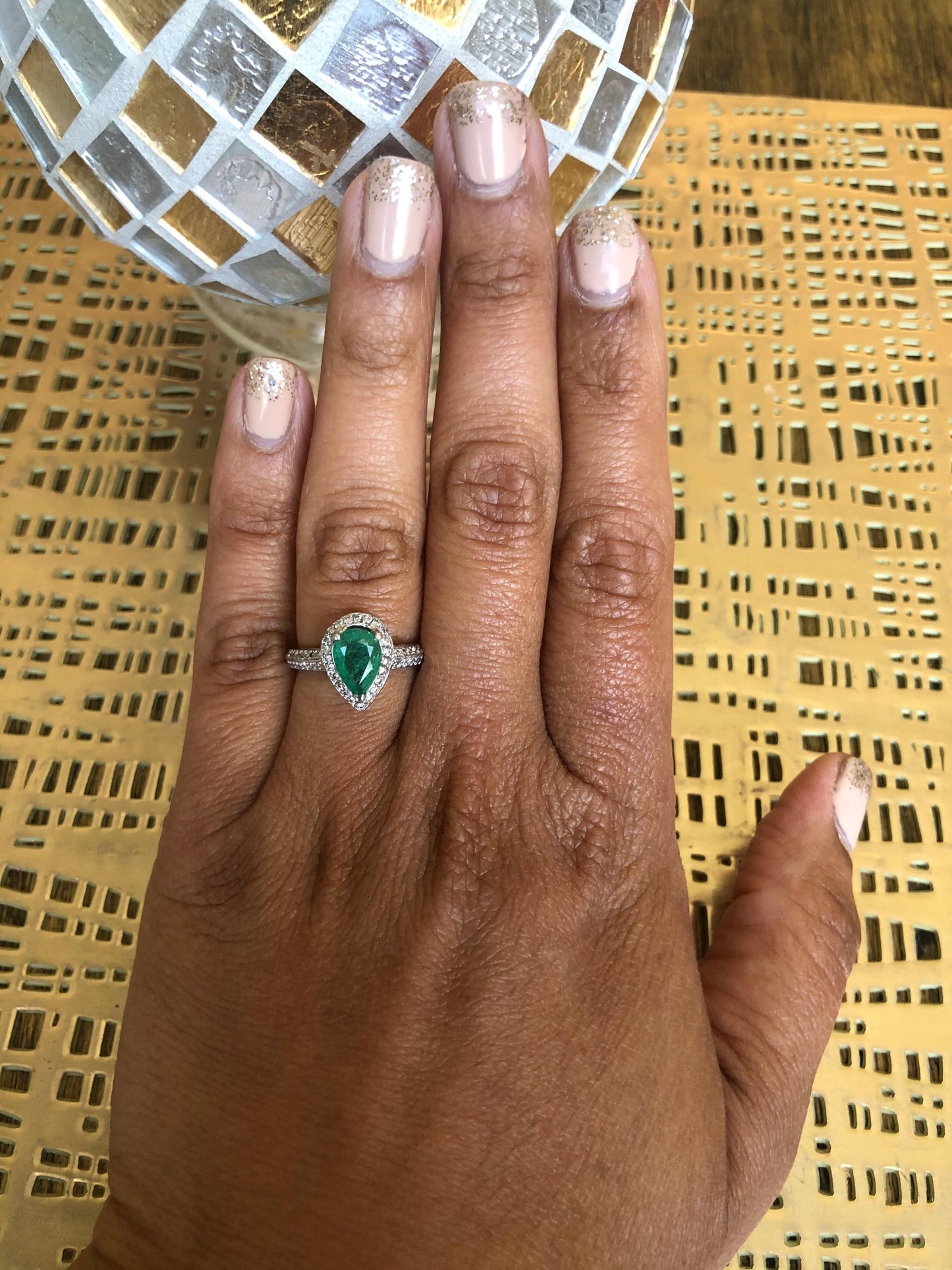 1.52 Carat Emerald Diamond 14 Karat White Gold Engagement Ring