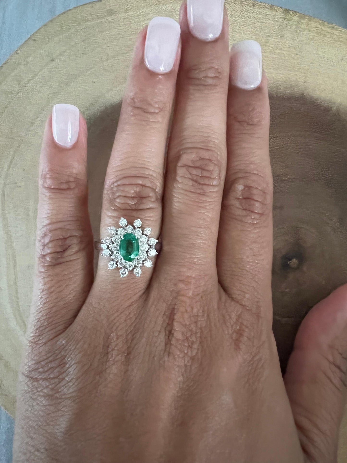 1.60 Carat Emerald Diamond 14 Karat White Gold Engagement Ring