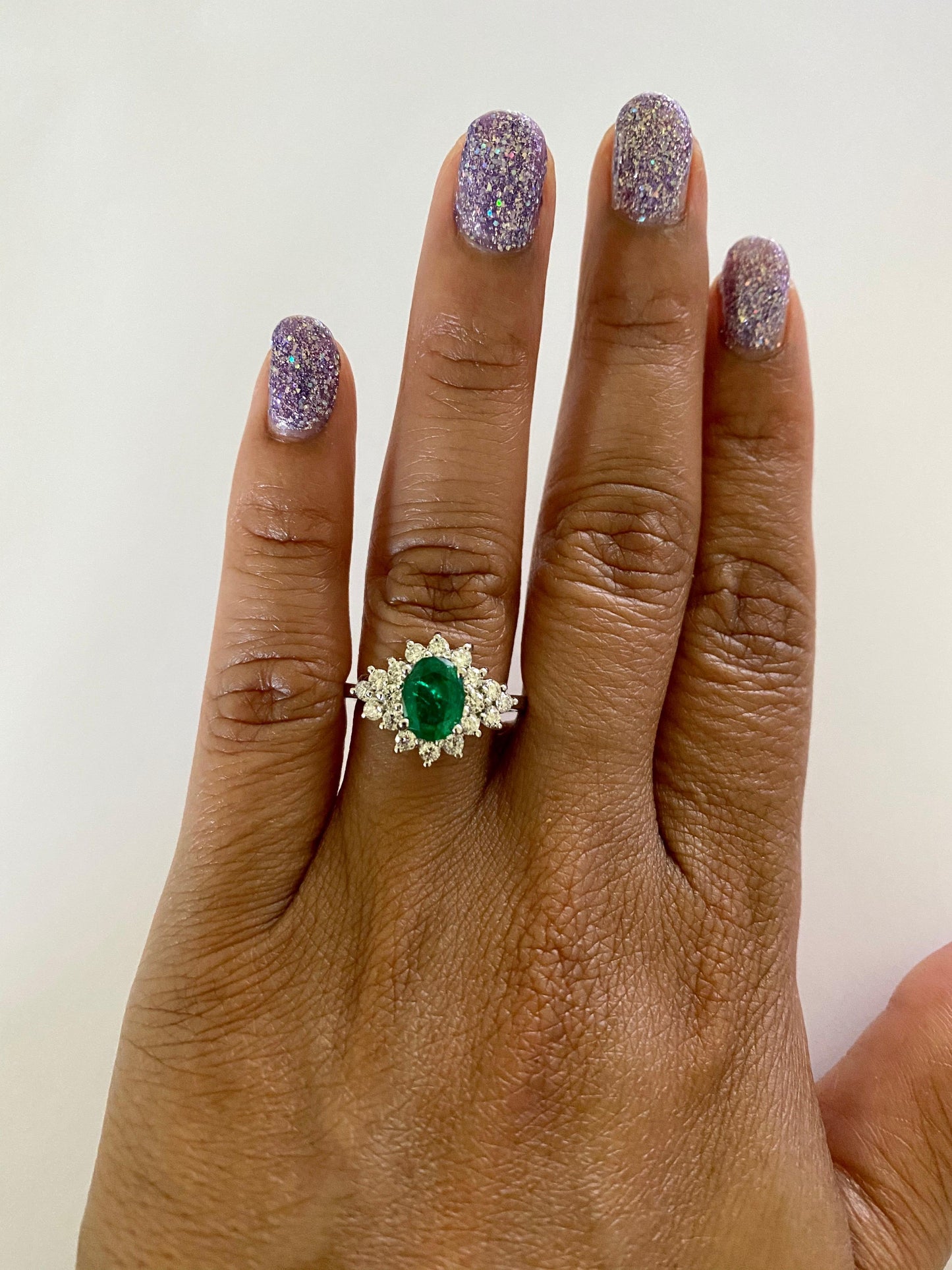 1.73 Carat Emerald Diamond 18 Karat White Gold Engagement Ring