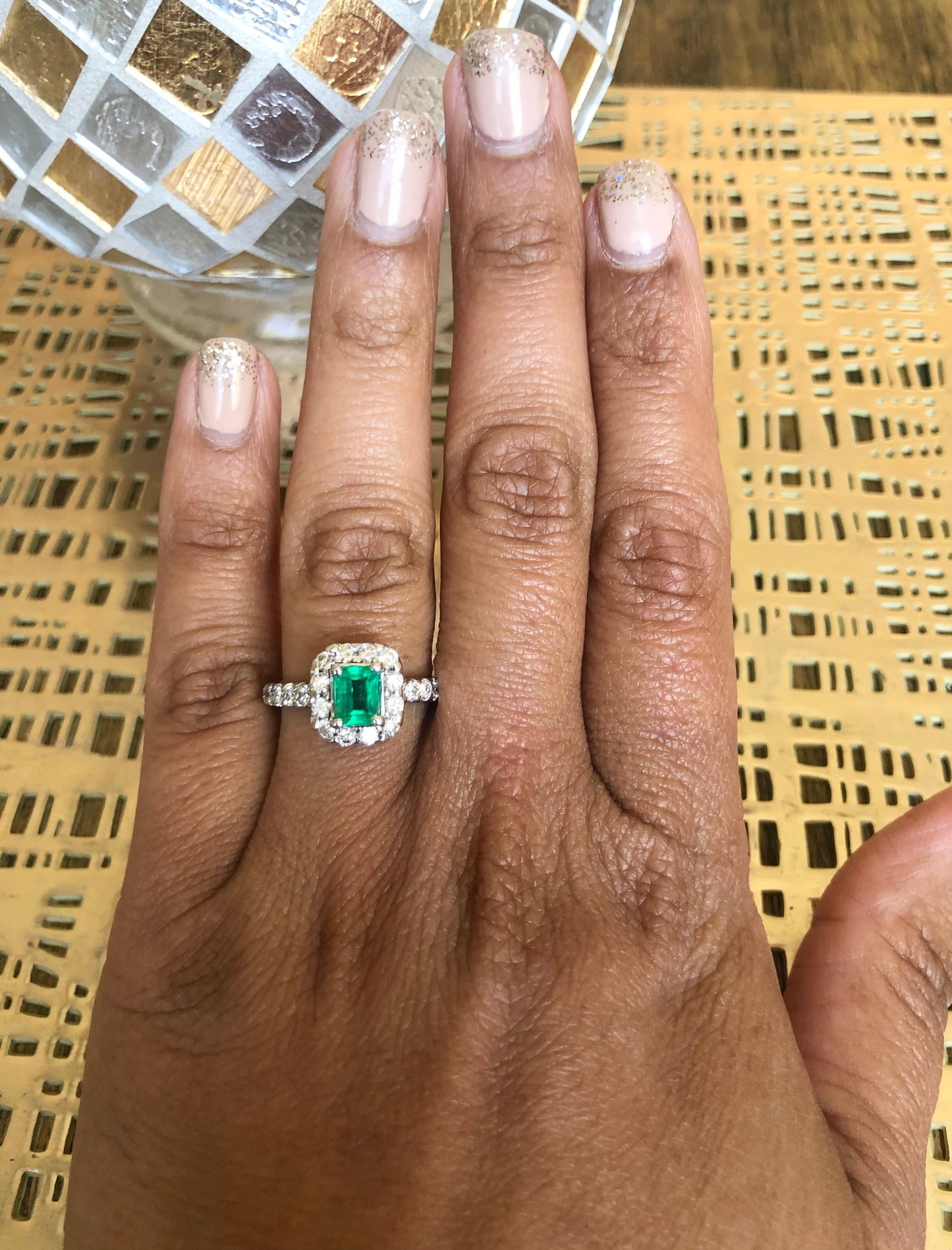 1.83 Carat Emerald Diamond 14 Karat White Gold Engagement Ring