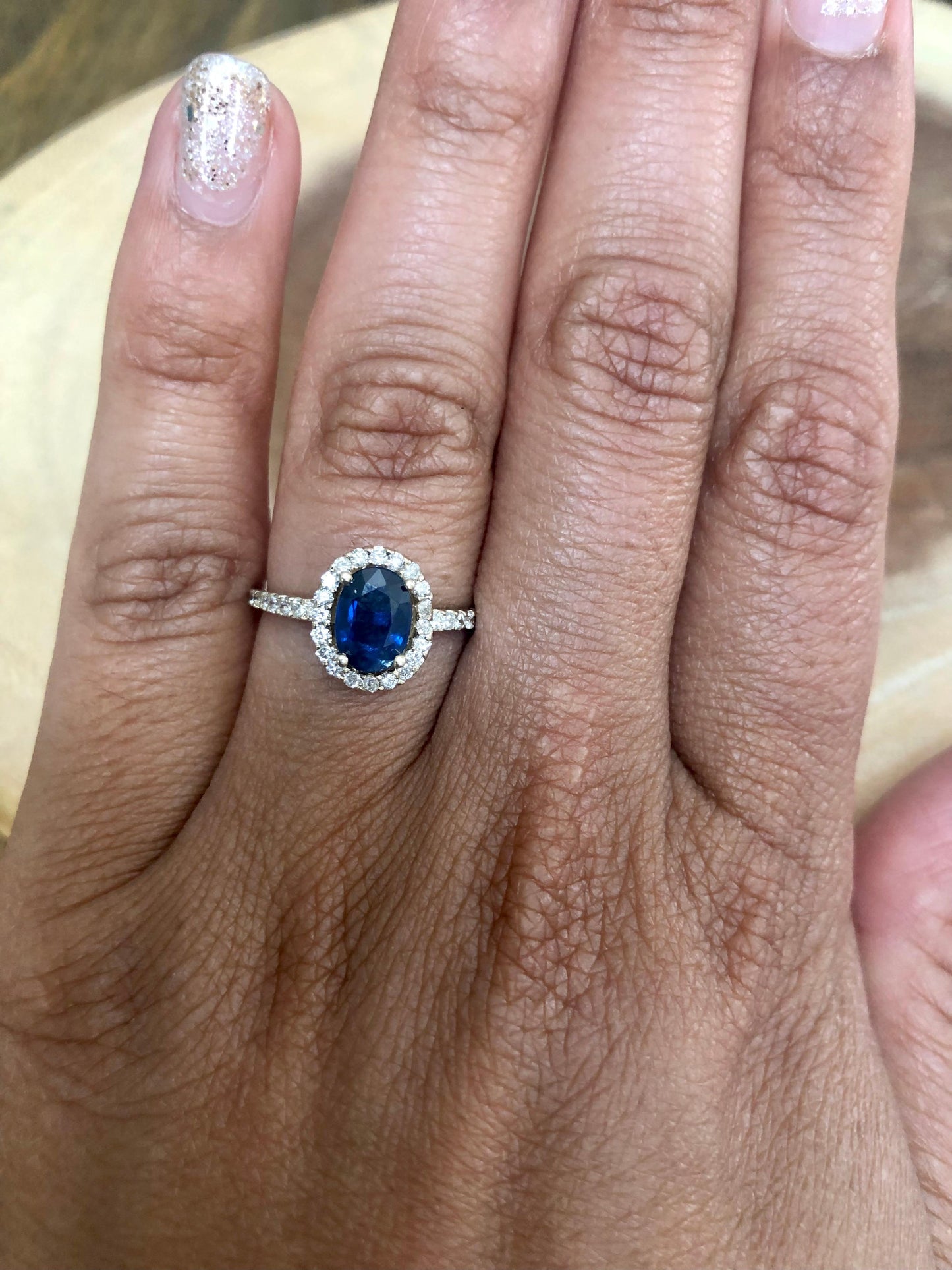 1.83 Carat Sapphire Diamond 14 Karat Yellow Gold Ring