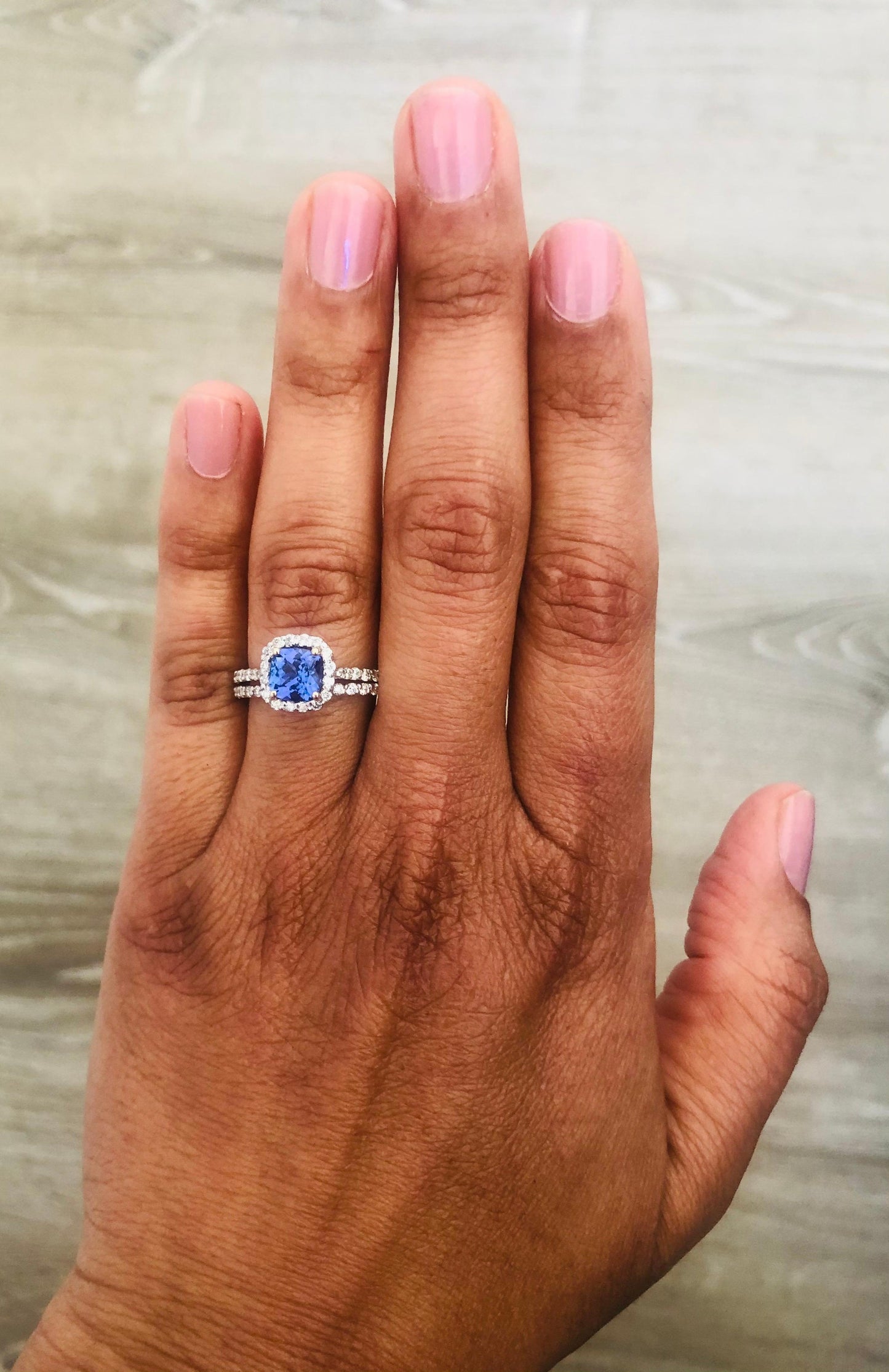 1.92 Carat Tanzanite Diamond 14 Karat Yellow Gold Engagement Ring with Band