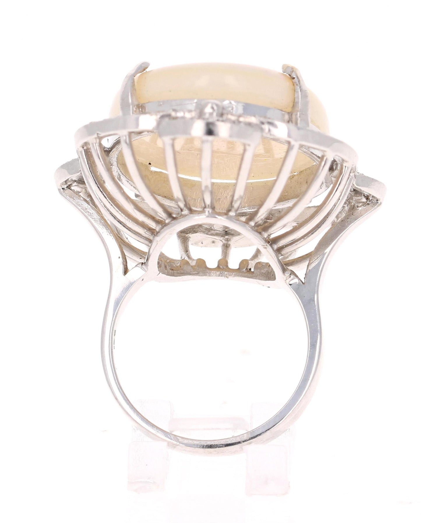 21.93 Carat Opal Diamond 14 Karat White Gold Ring