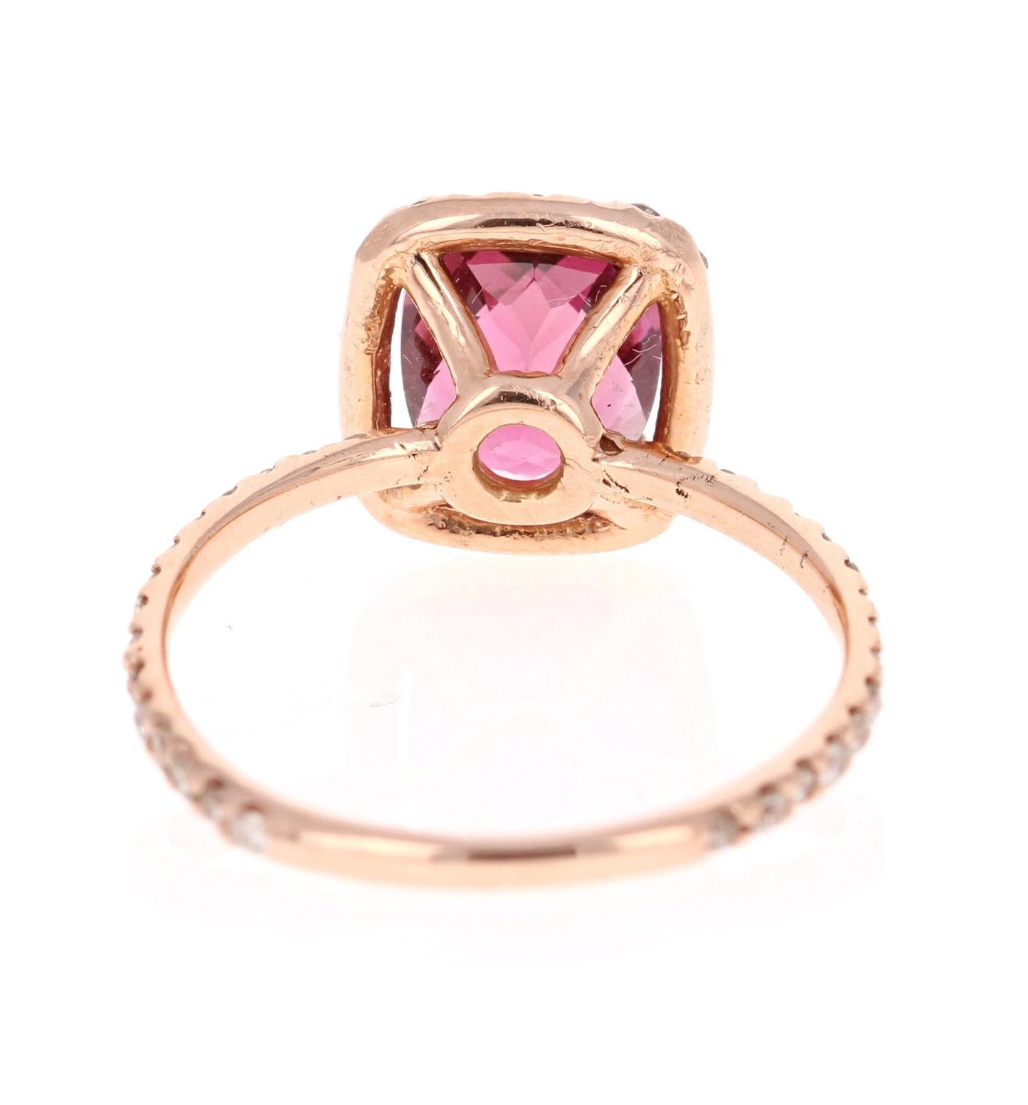 2.26 Carat Pink Tourmaline Diamond 14 Karat Rose Gold Ring