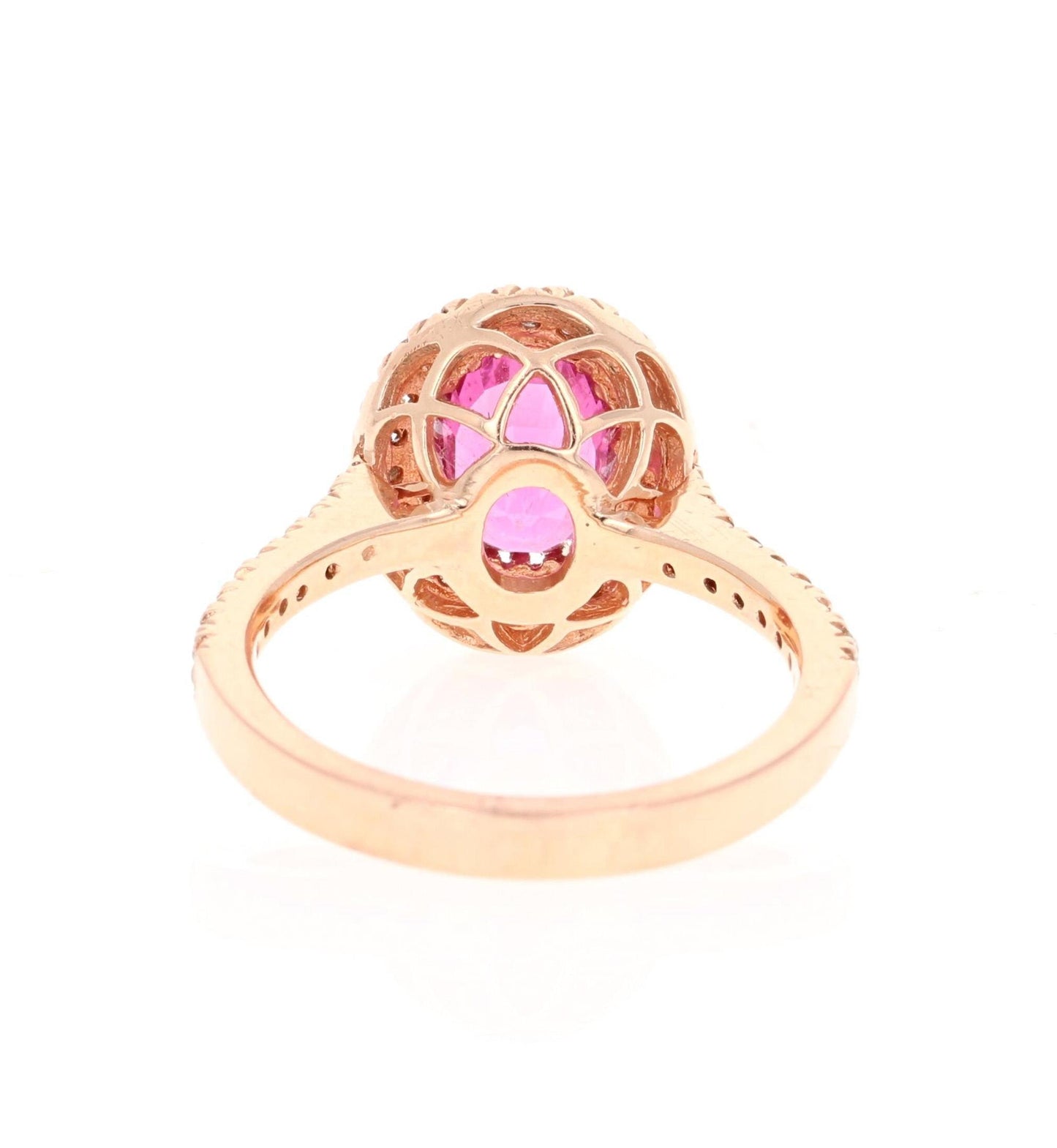 2.62 Carat Pink Tourmaline Diamond 14 Karat Rose Gold Engagement Ring