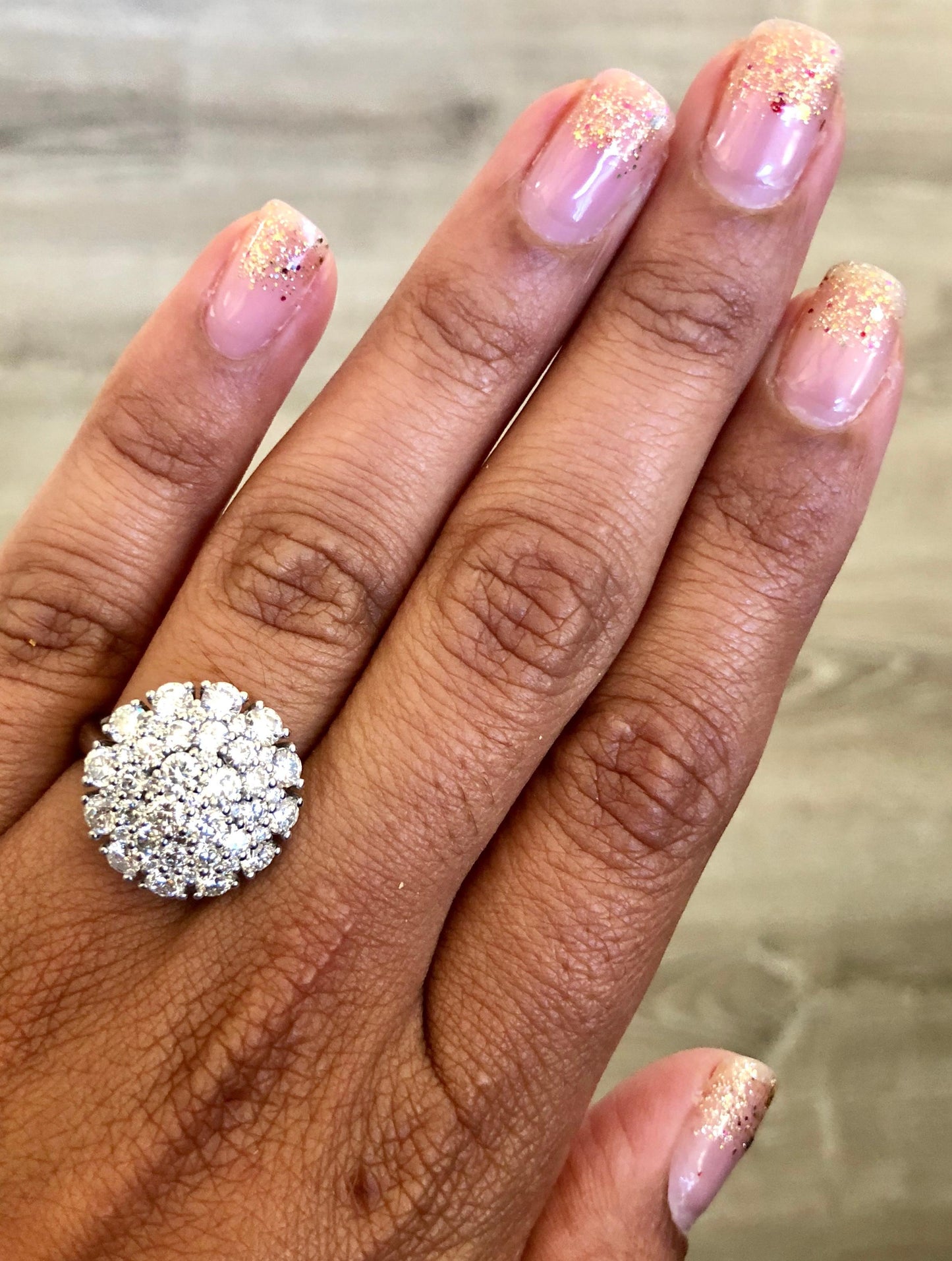 2.67 Carat Diamond Cocktail 14 Karat White Gold Ring