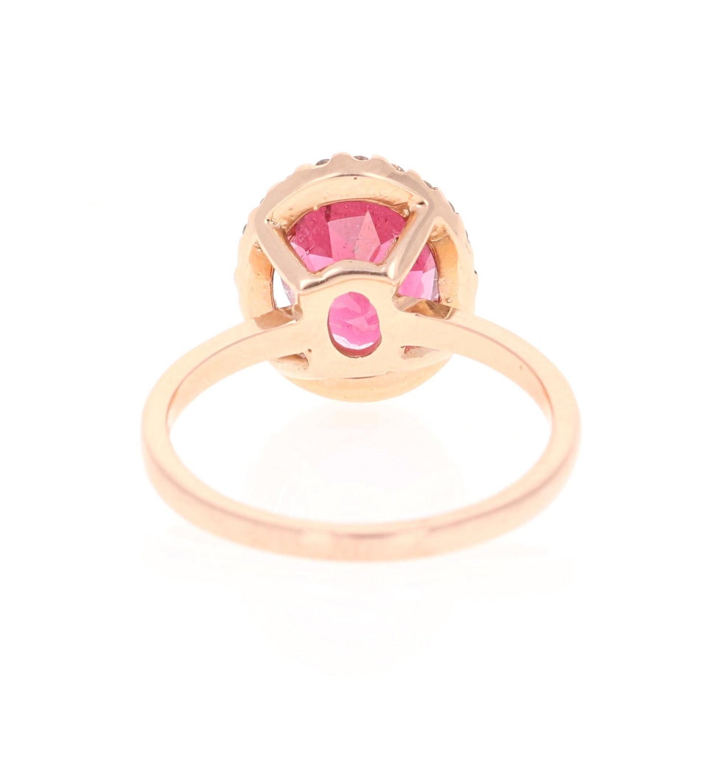 3.11 Carat Pink Tourmaline Diamond 14 Karat Rose Gold Engagement Ring
