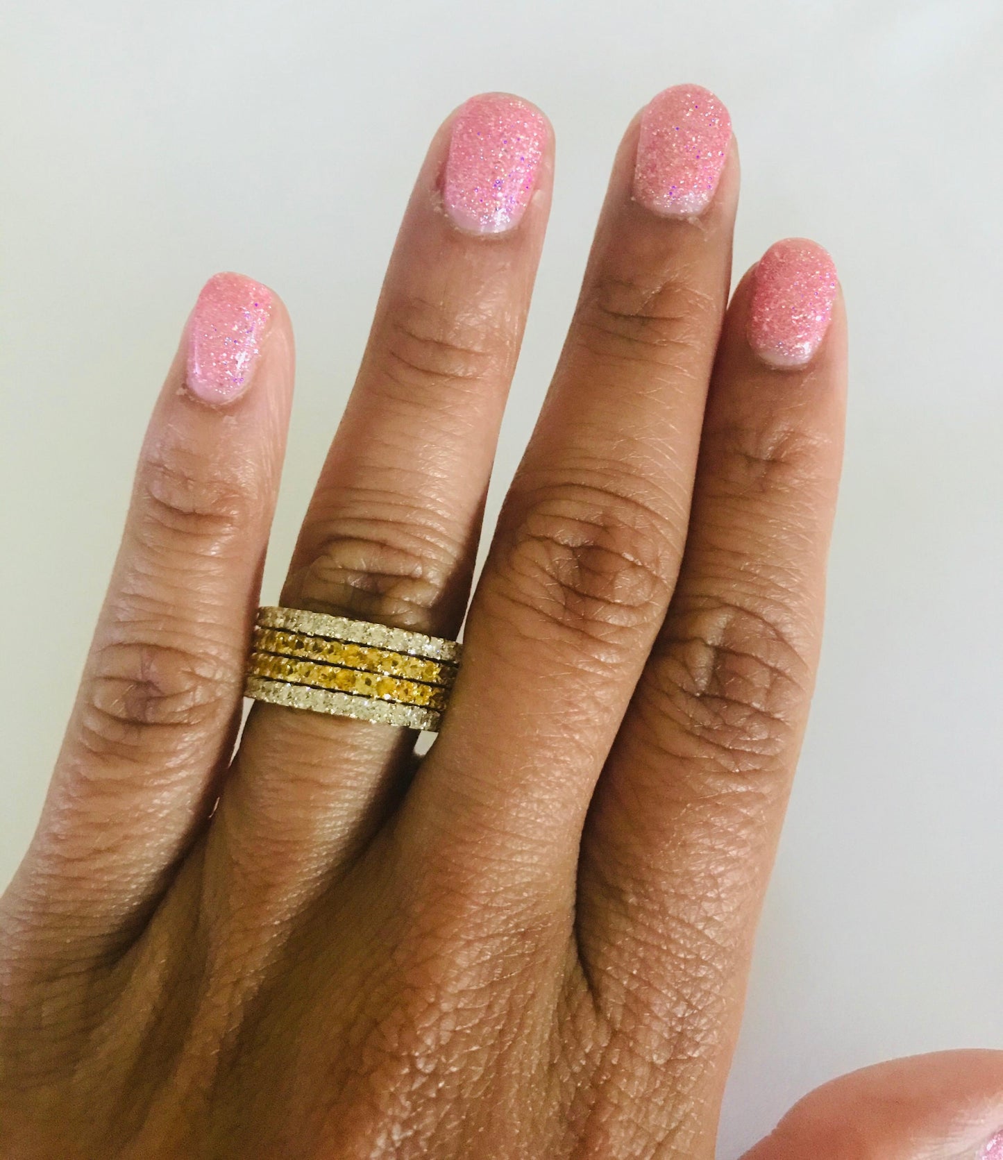 3.36 Carat Yellow Sapphire and White Diamond 14 Karat Yellow Gold Band