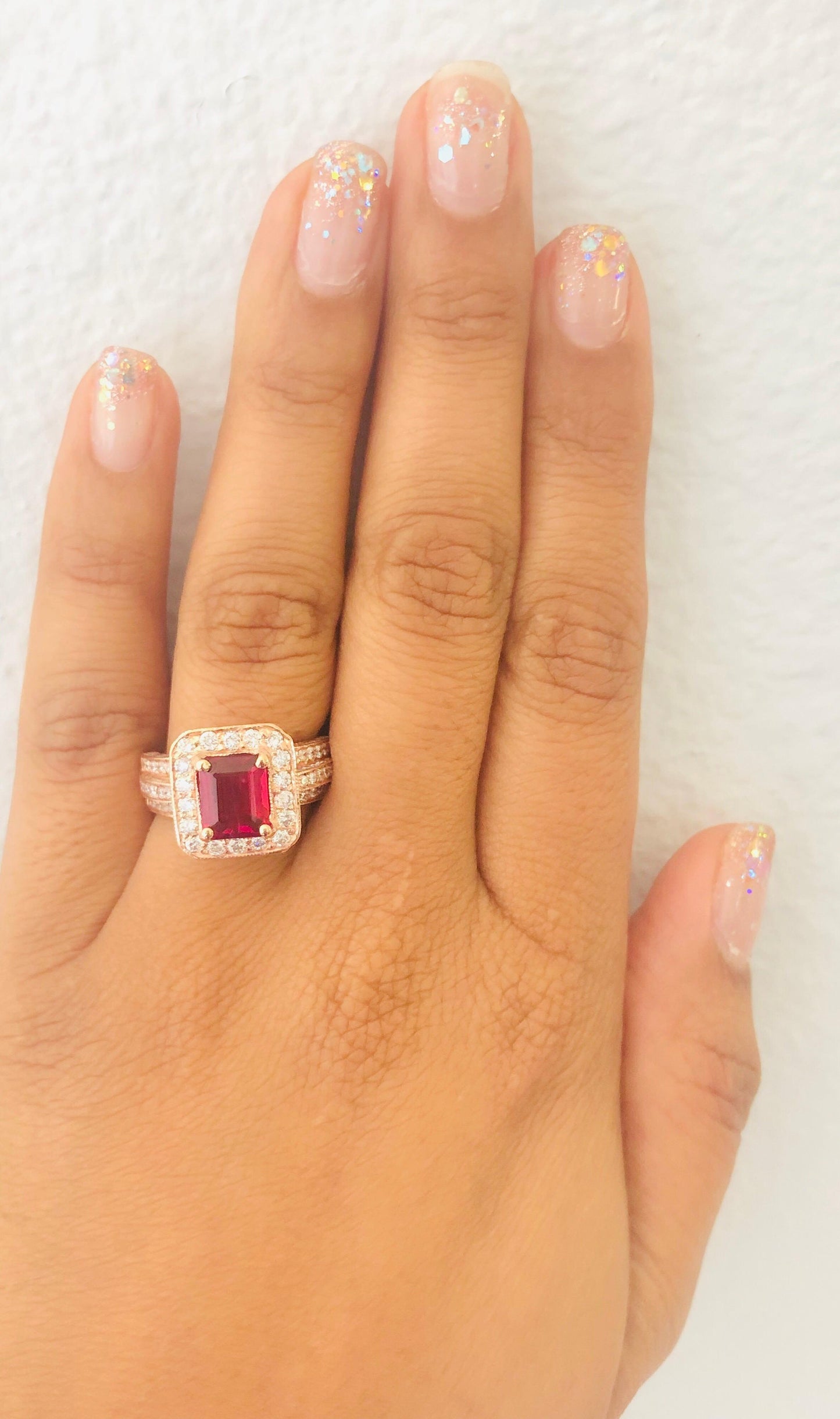 3.46 Carat Tourmaline Diamond 14 Karat Rose Gold Ring