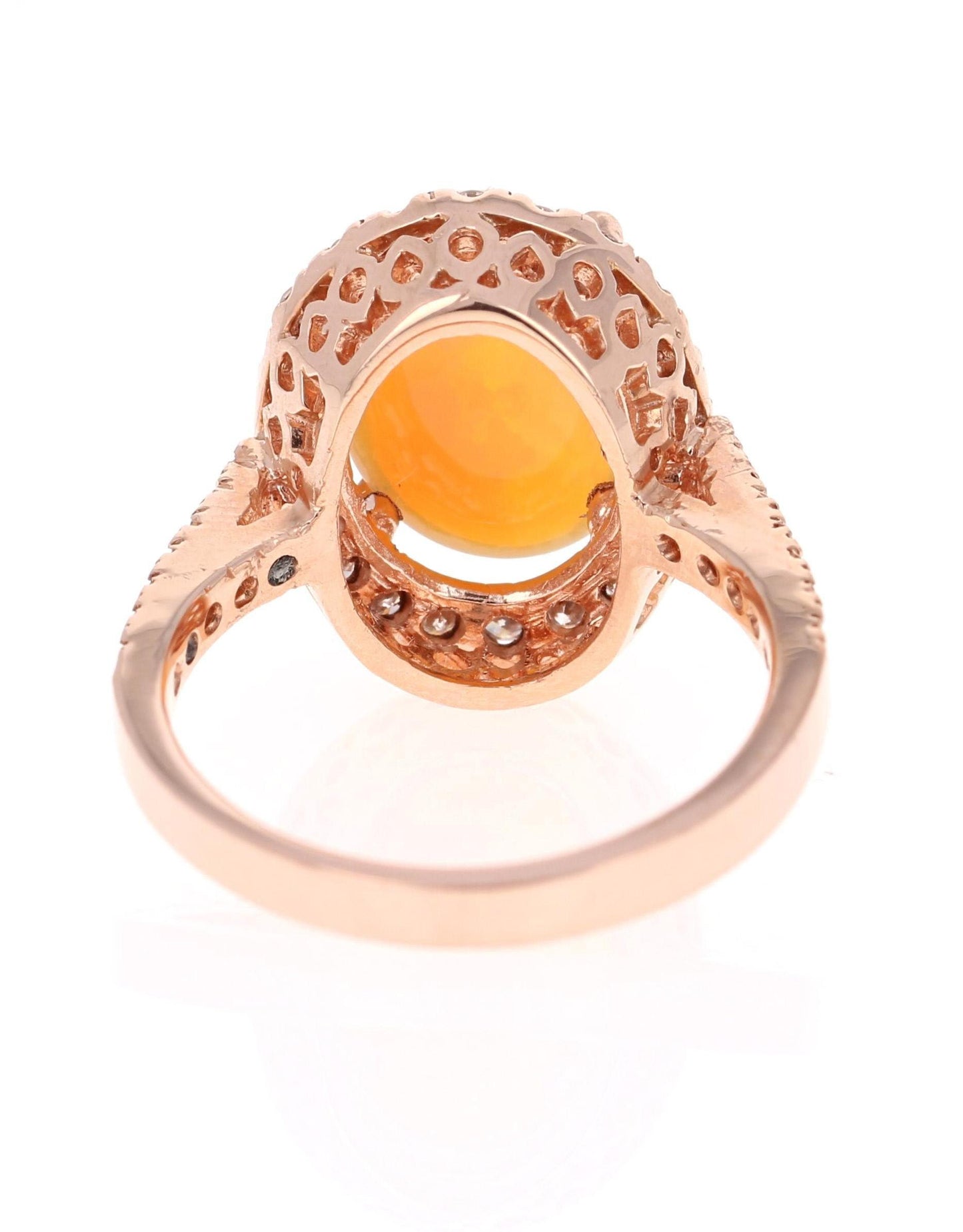 3.51 Carat Opal Diamond 14 Karat Rose Gold Ring