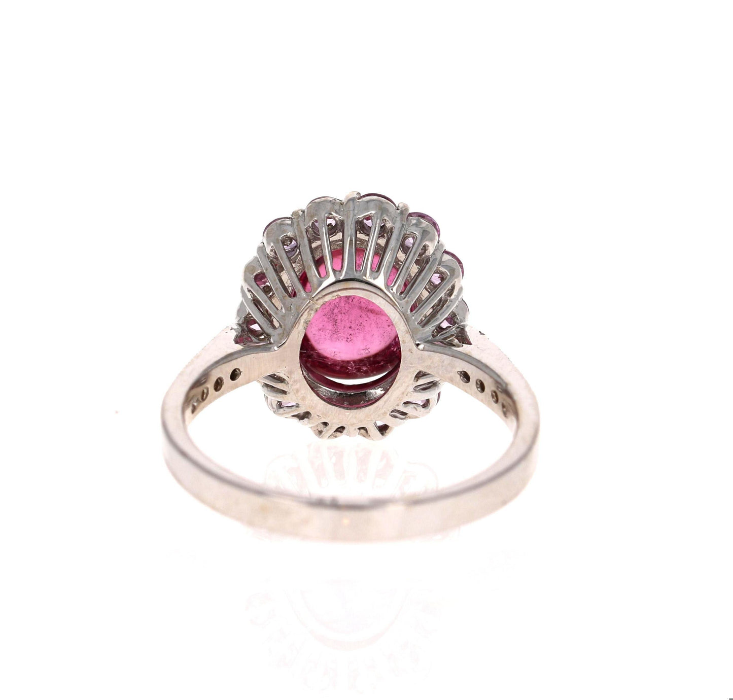 4.26 Carat Pink Tourmaline Sapphire Diamond 14 Karat White Gold Ring
