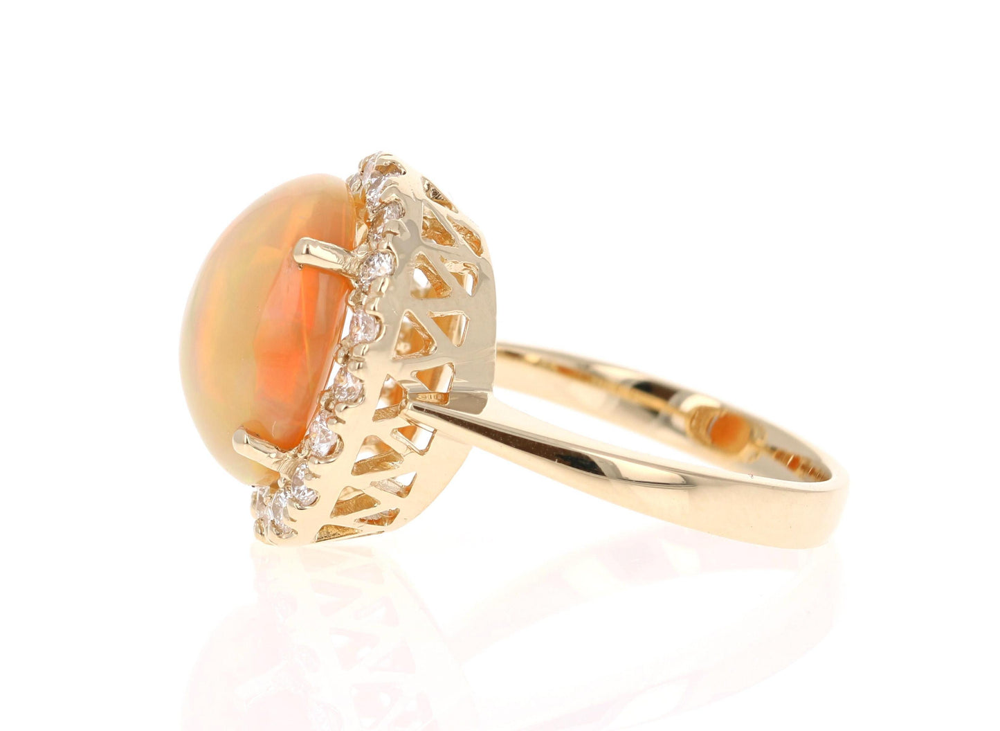 4.94 Carat Opal Diamond 14 Karat Yellow Gold Ring