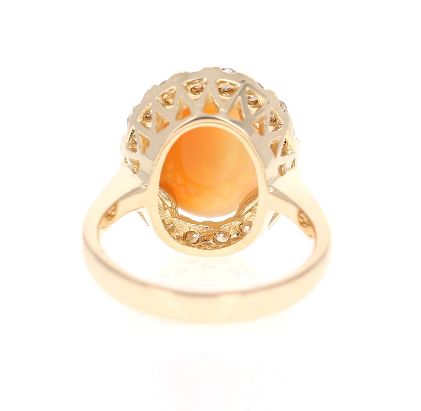 4.94 Carat Opal Diamond 14 Karat Yellow Gold Ring
