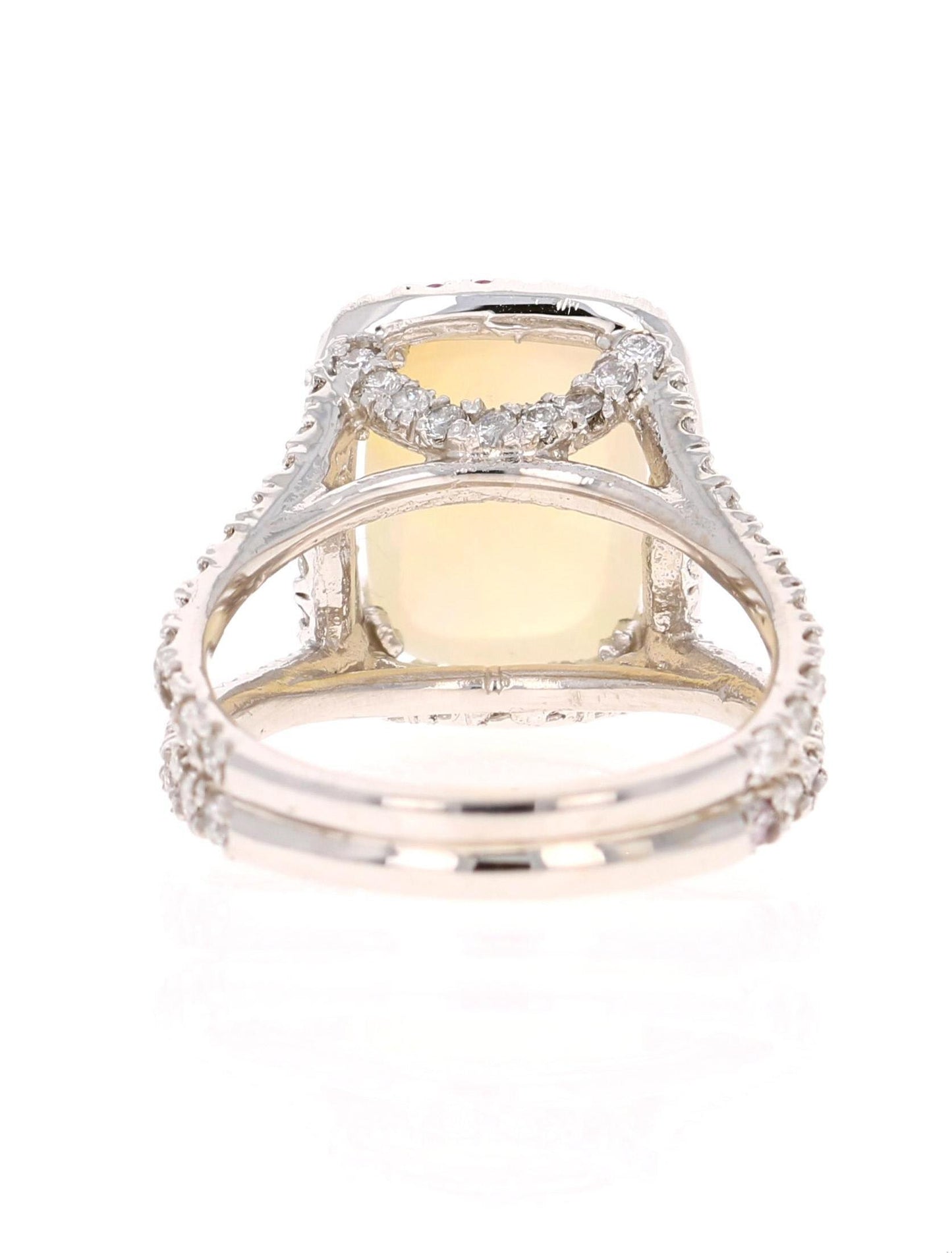 5.25 Carat Opal Pink Sapphire and Diamond 14 Karat White Gold Cocktail Ring
