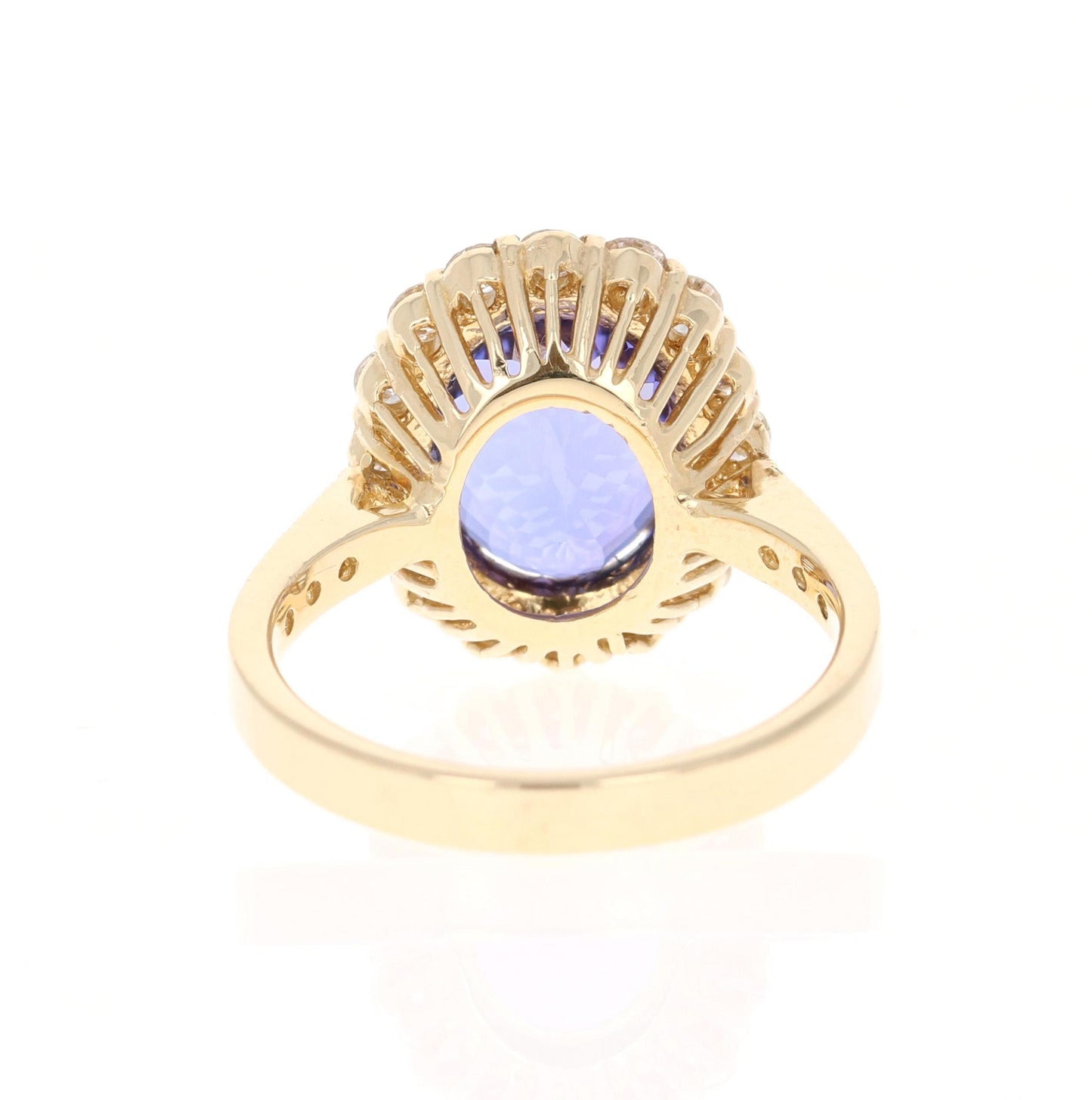5.42 Carat Tanzanite Diamond 14 Karat Yellow Gold Ring