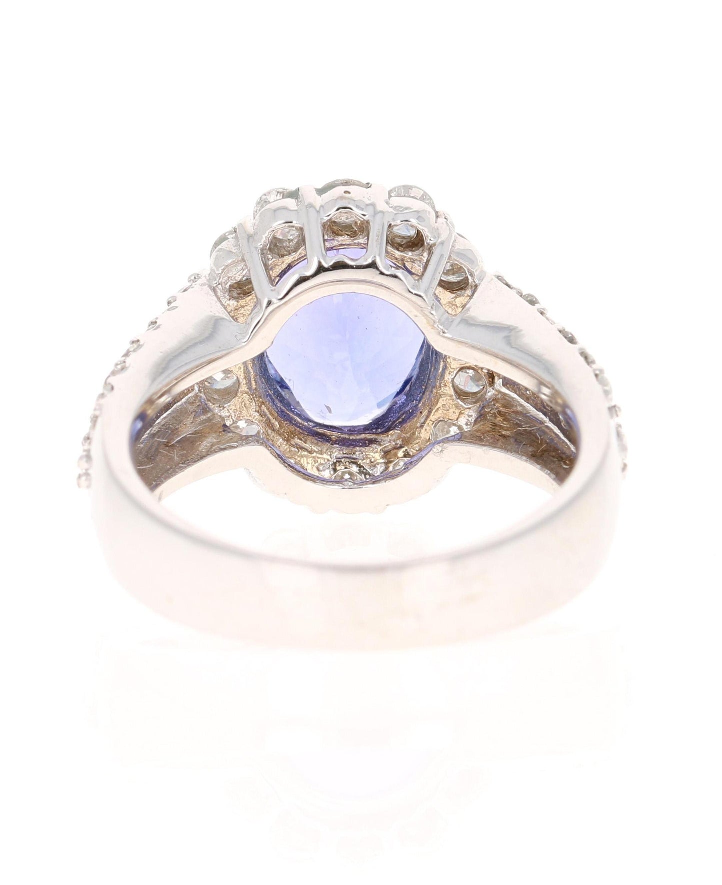 5.48 Carat Tanzanite Diamond 18 Karat White Gold Ring