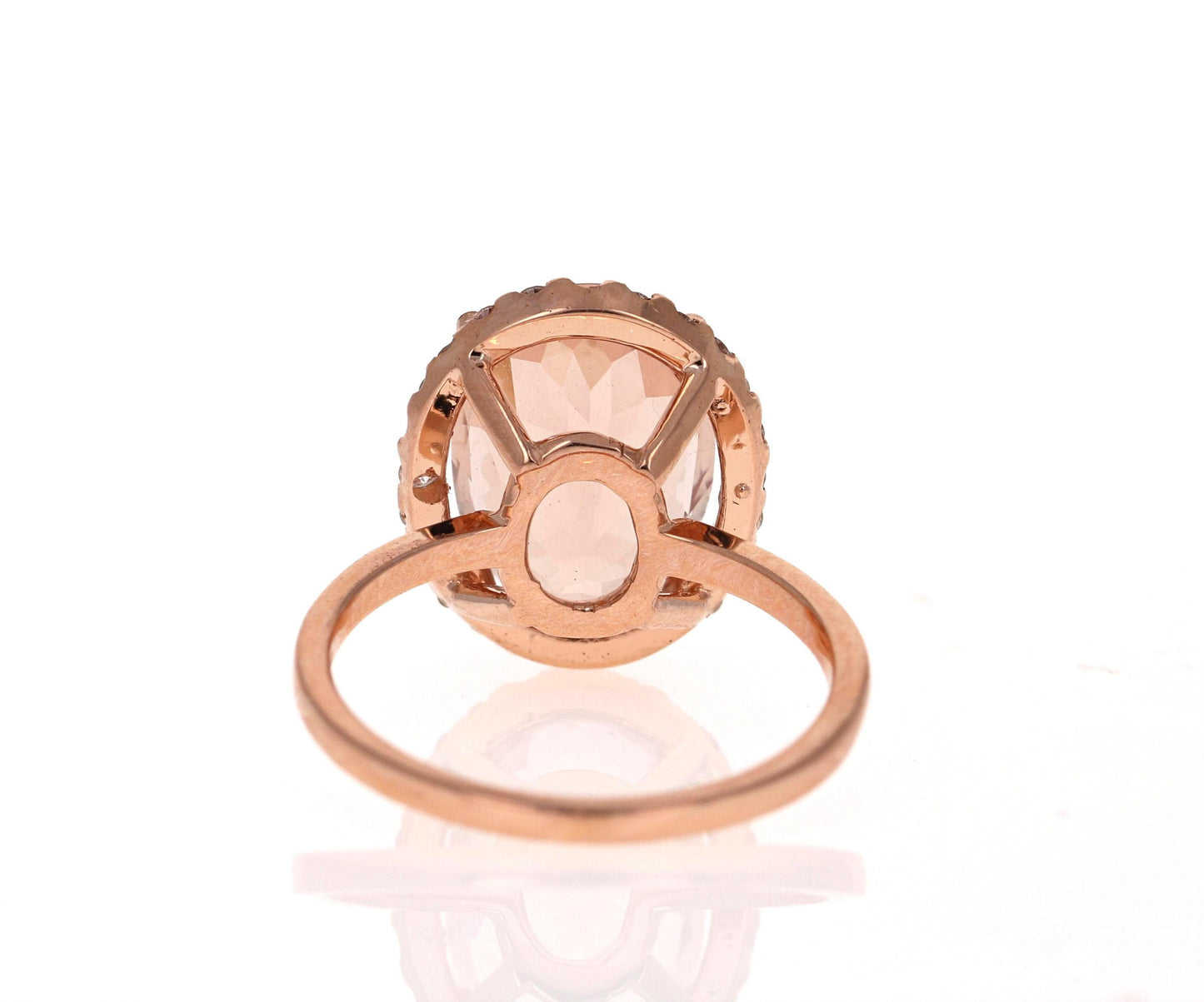 5.64 Carat Morganite Diamond 14 Karat Rose Gold Engagement Ring