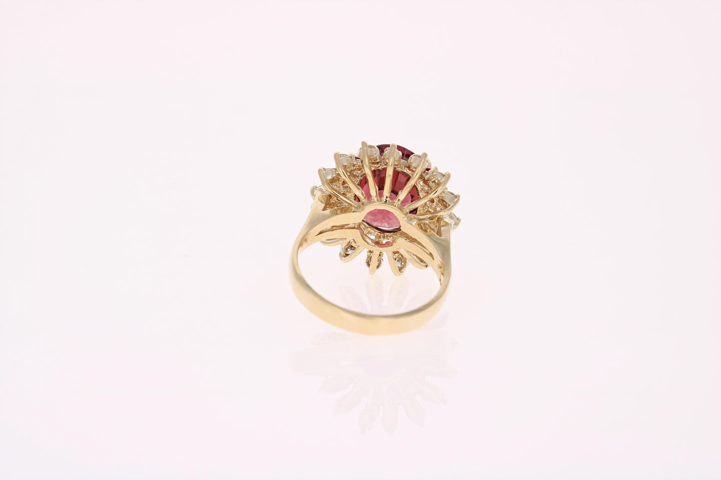 6.23 Carat Tourmaline Sapphire Diamond Yellow Gold Cocktail Ring