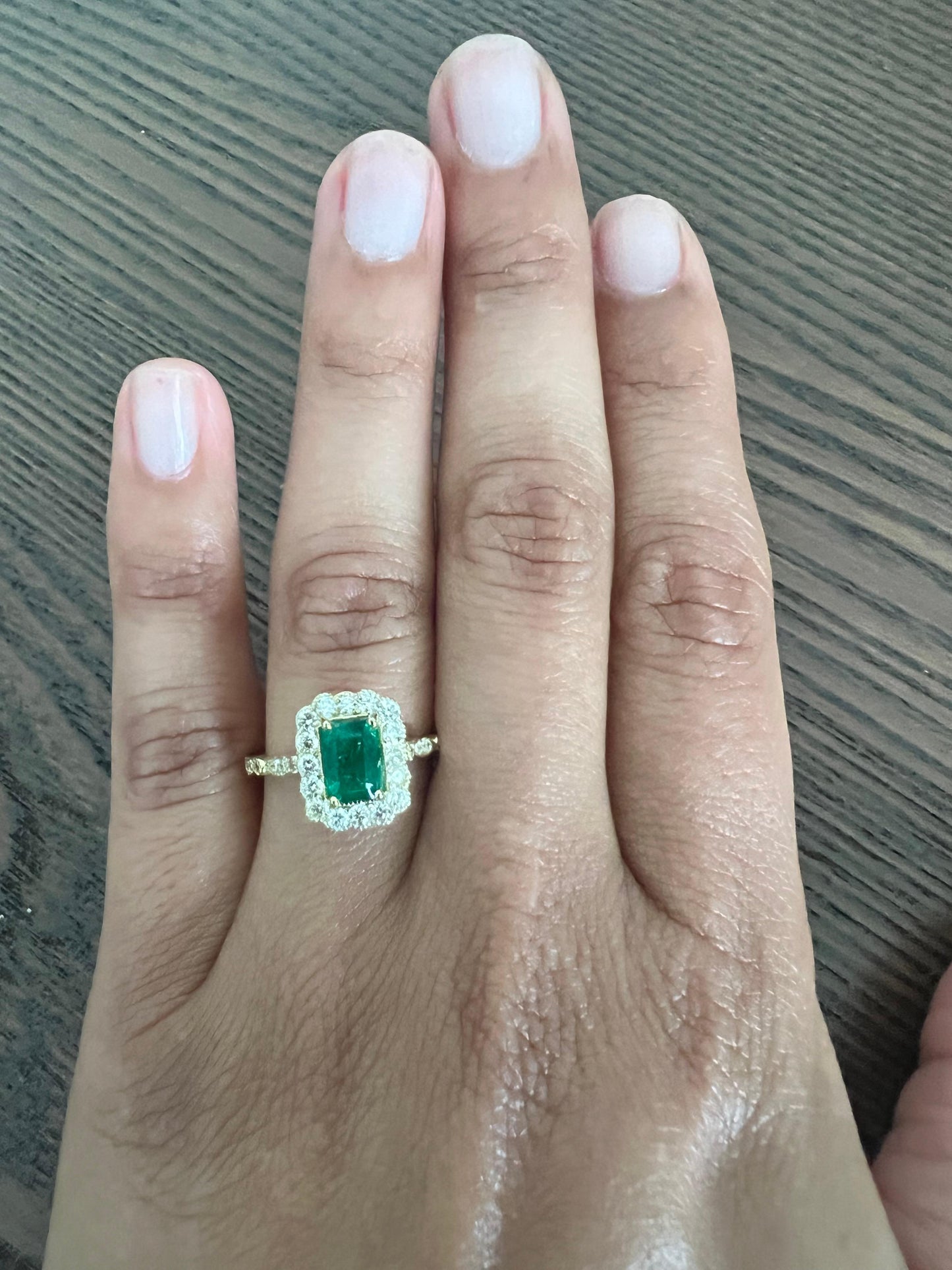GIA Certified 1.63 Carat Emerald Diamond Yellow Gold Engagement Ring