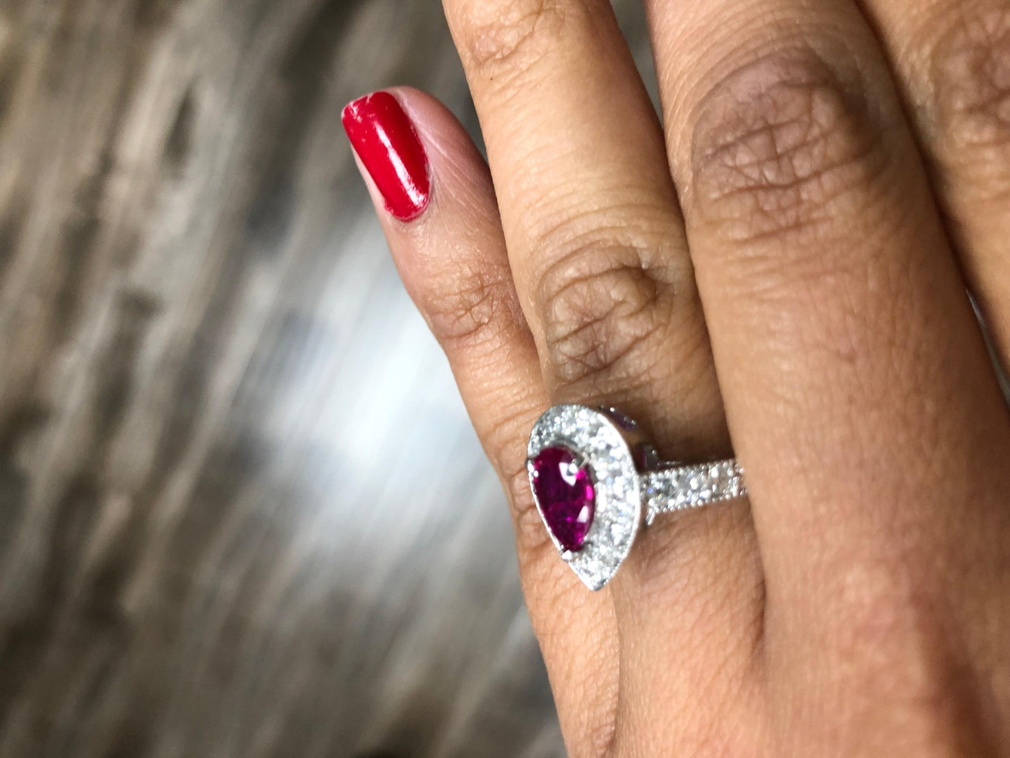 GIA Certified 2.12 Ruby Diamond 18 Karat White Gold Ring