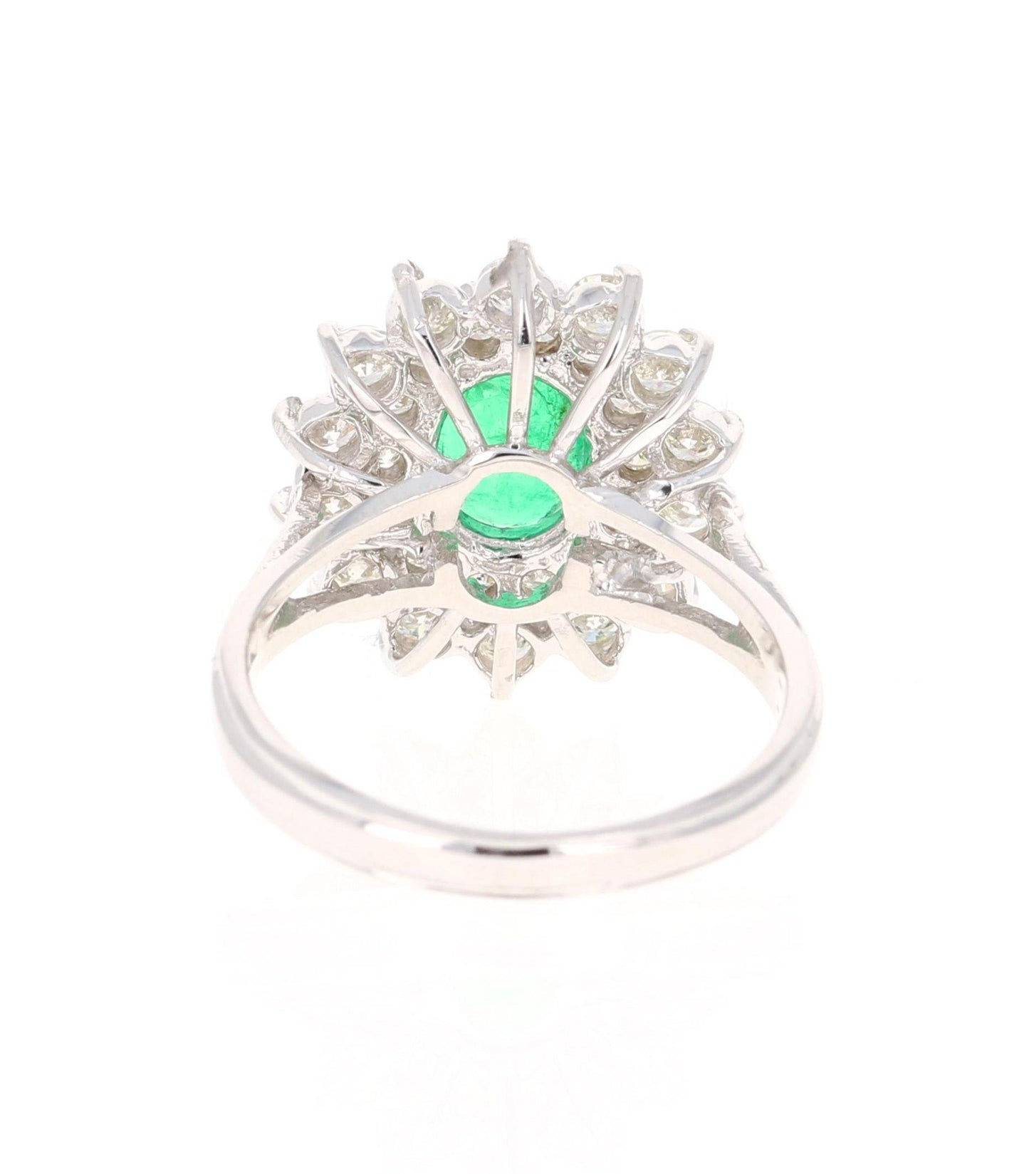 GIA Certified 2.29 Carat Emerald Diamond 18 Karat White Gold Engagement Ring