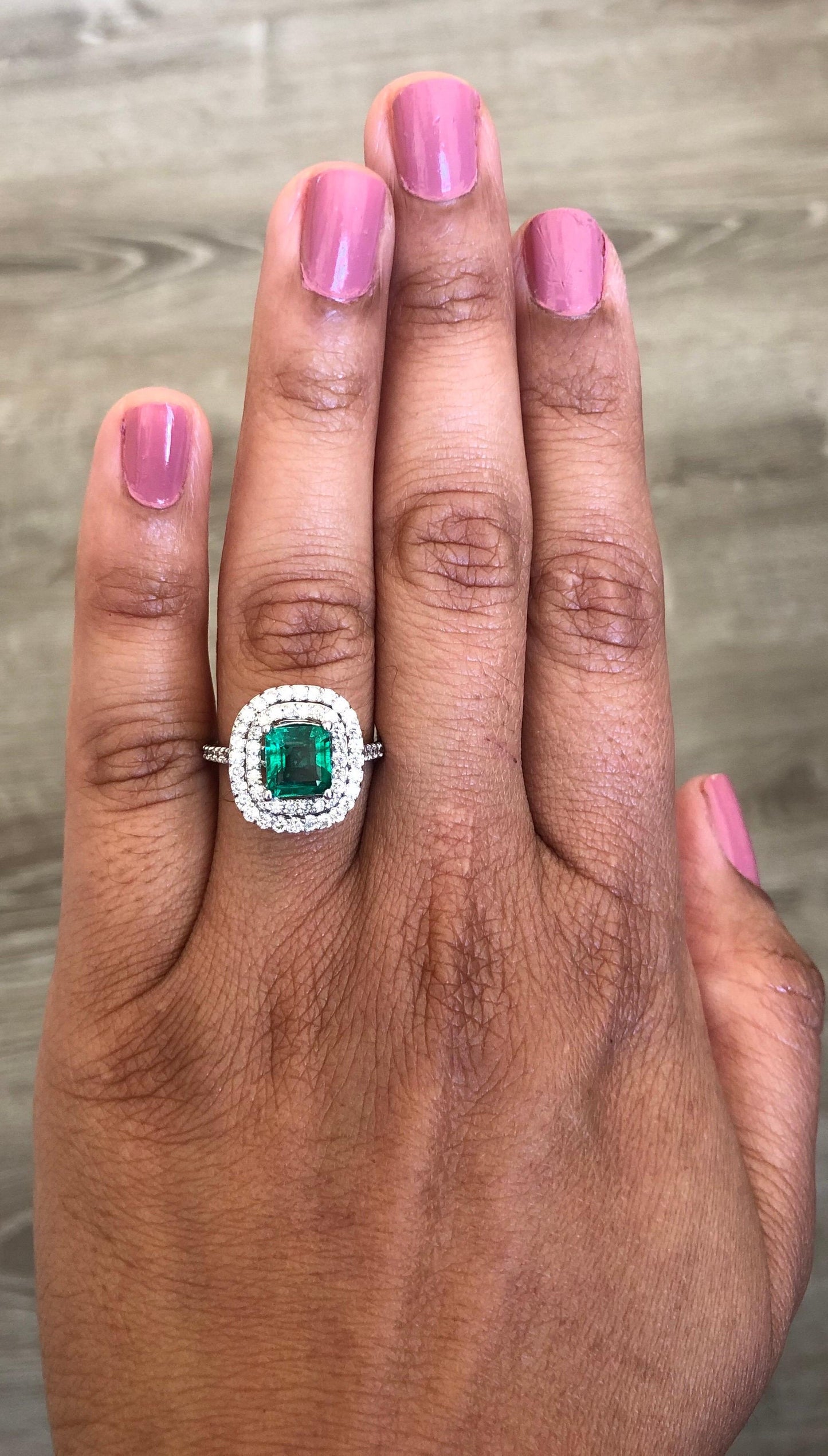 GIA Certified 2.37 Carat Emerald Diamond 18 Karat White Gold Engagement Ring
