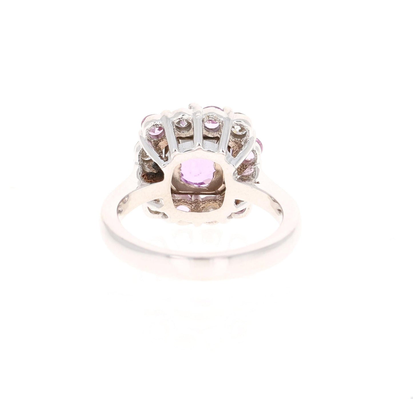 GIA Certified 3.09 Carat Pink Sapphire Diamond White Gold Engagement Ring
