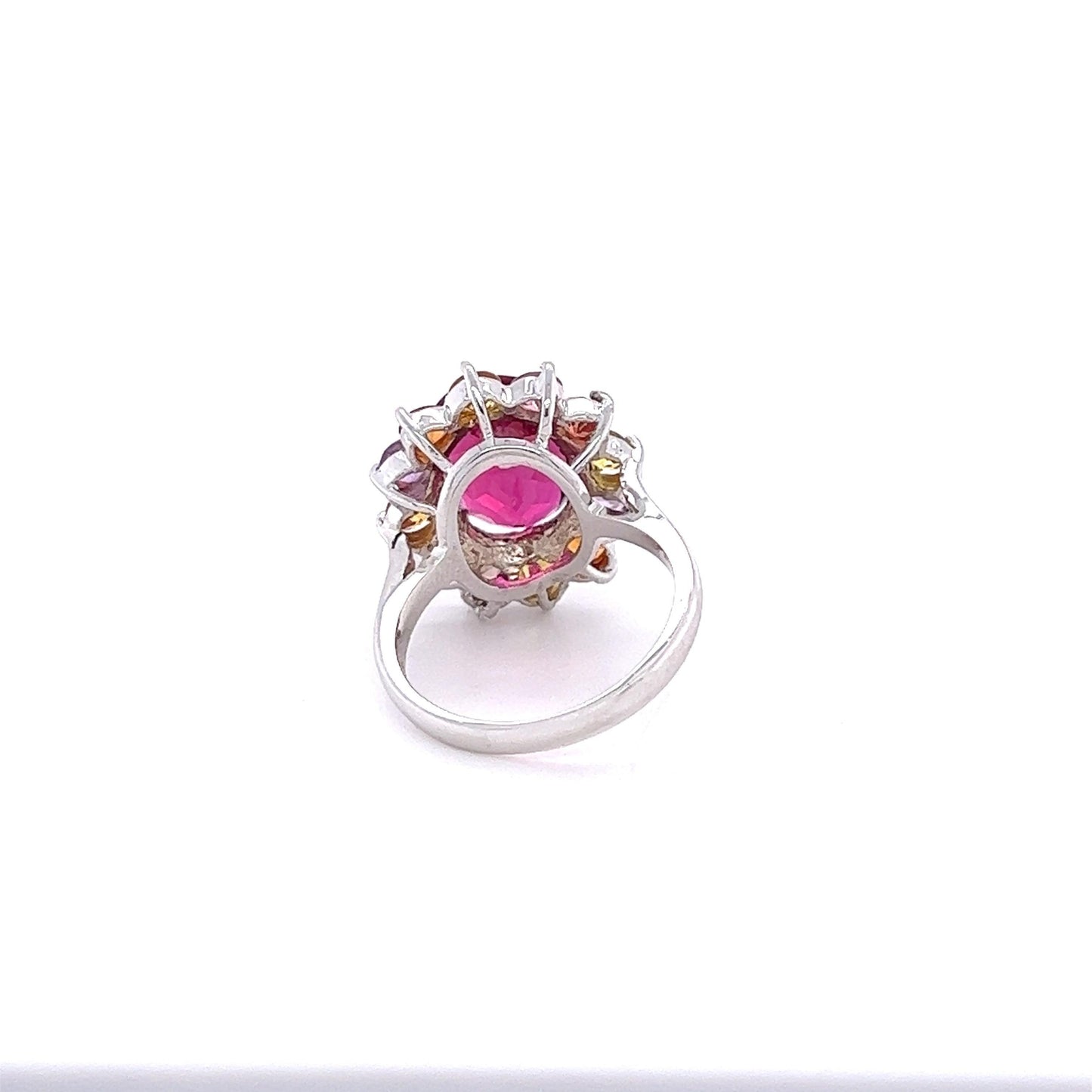GIA Certified 6.53 Carat Rubellite Sapphire White Gold Cocktail Ring