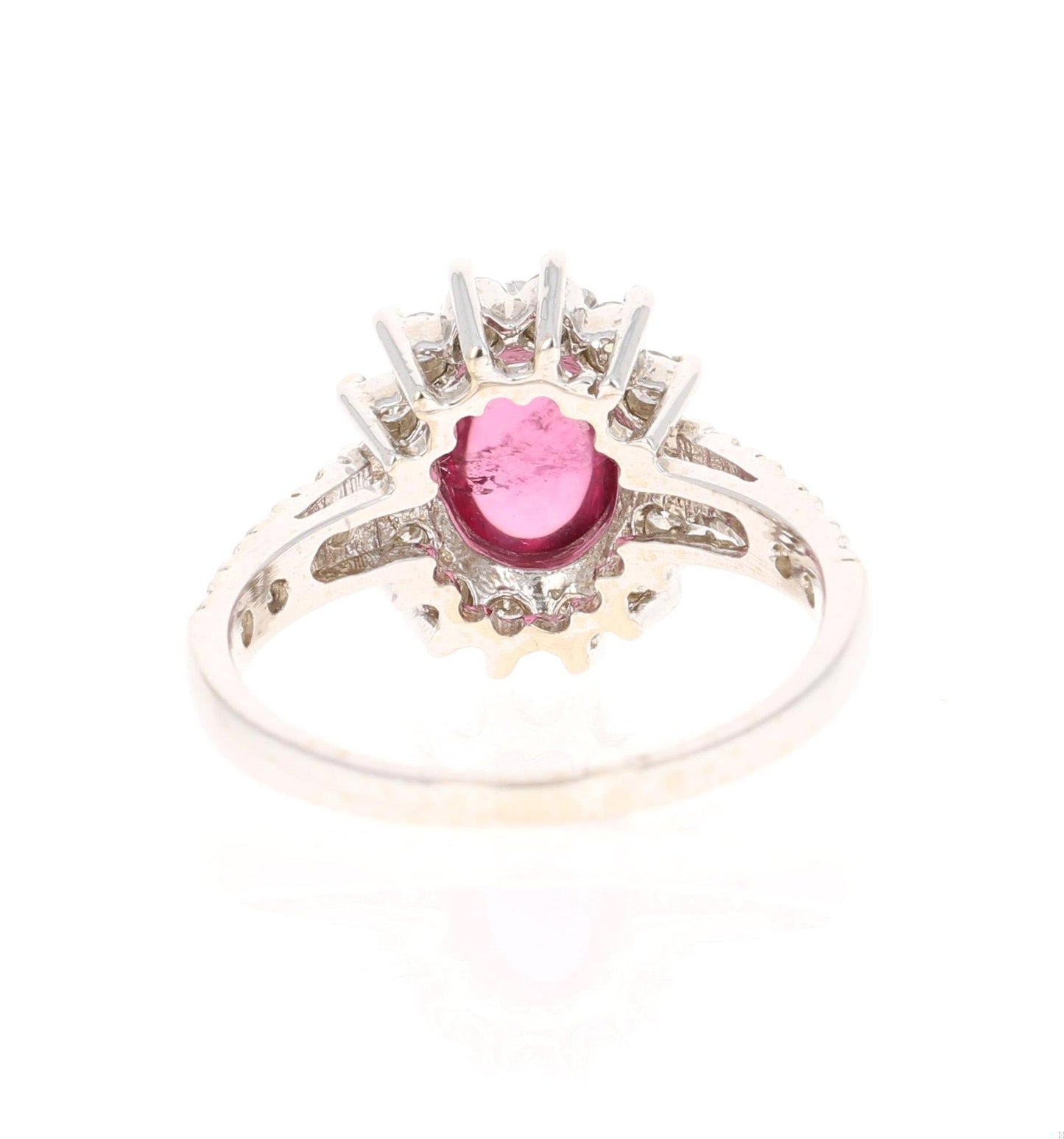 Natural Pink Tourmaline Natural Diamond White Gold Ring