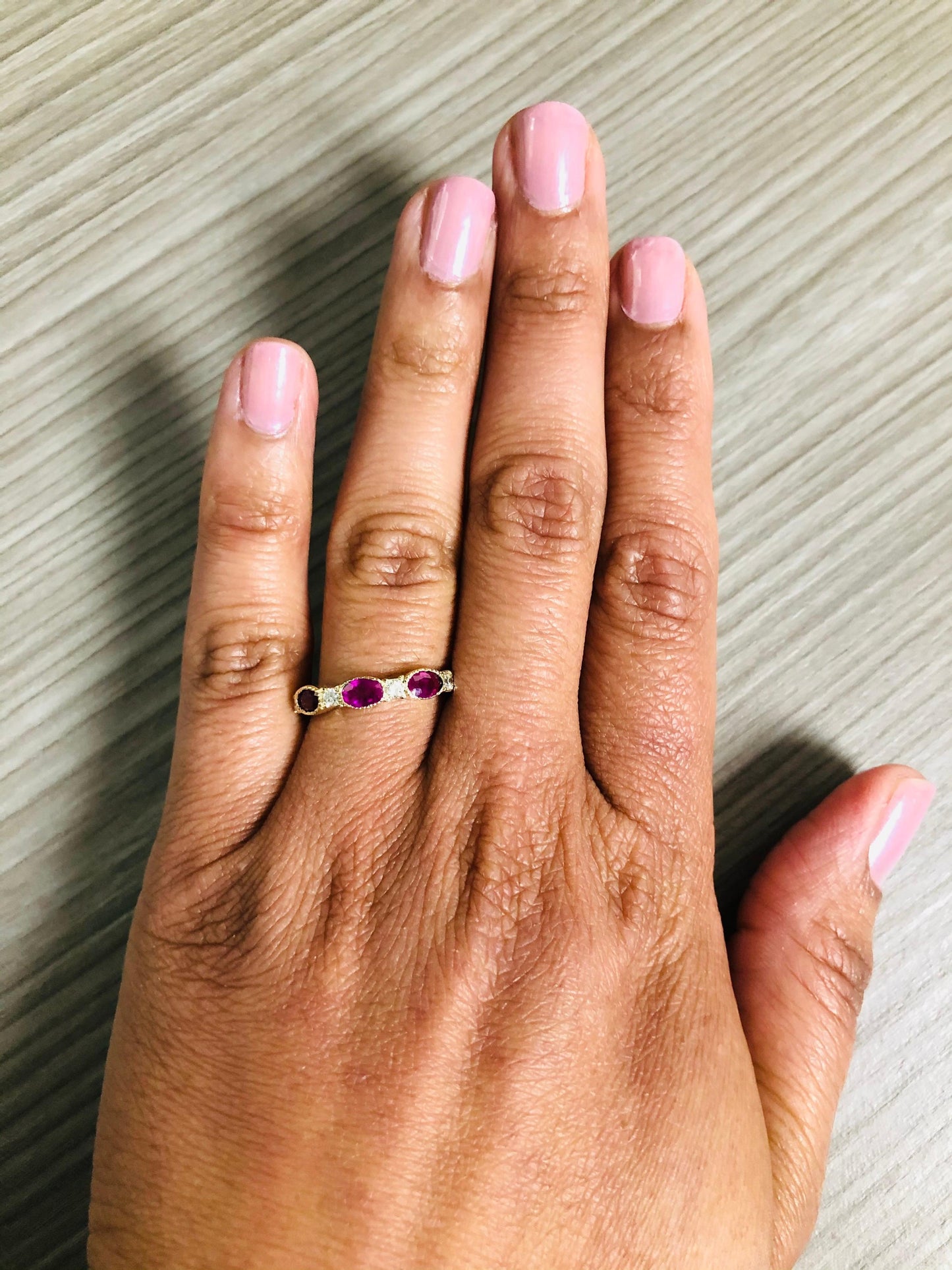 Ruby Diamond Bridal Yellow Gold Band