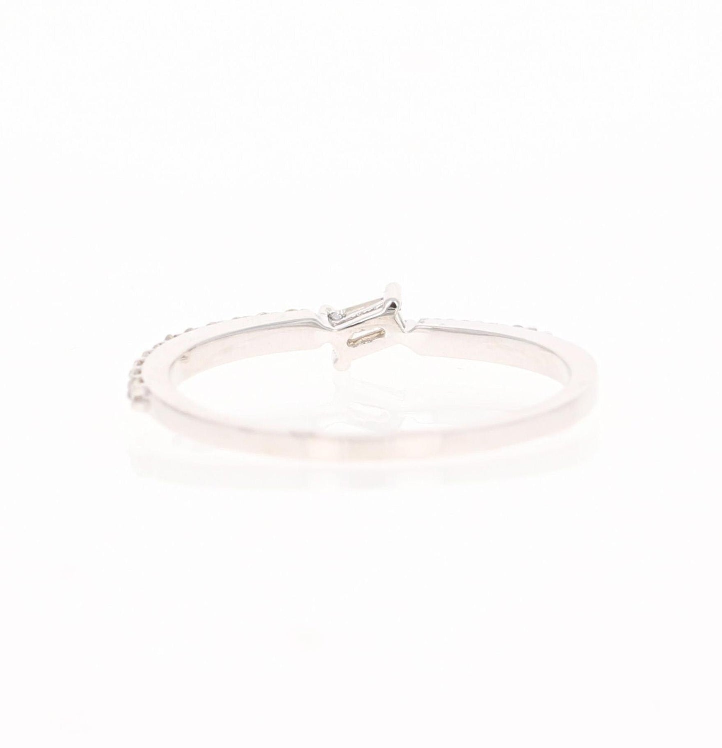 0.23 Carat Baguette and Round Cut Diamond Band 14 Karat White Gold