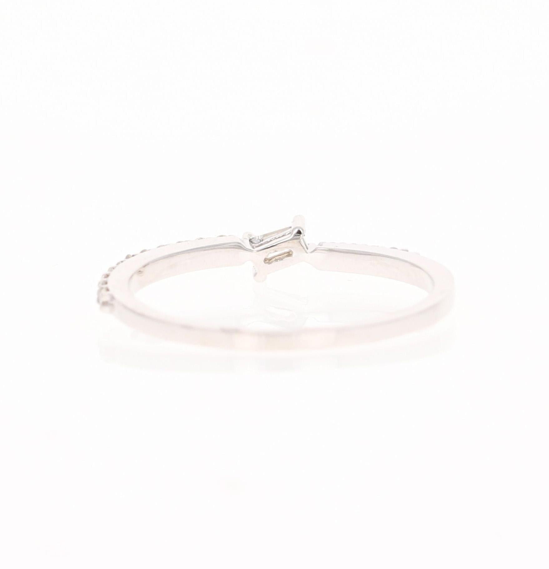 0.23 Carat Baguette and Round Cut Diamond Band 14 Karat White Gold