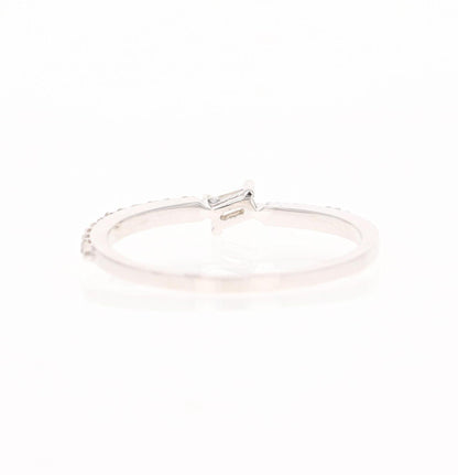 0.23 Carat Baguette and Round Cut Diamond Band 14 Karat White Gold