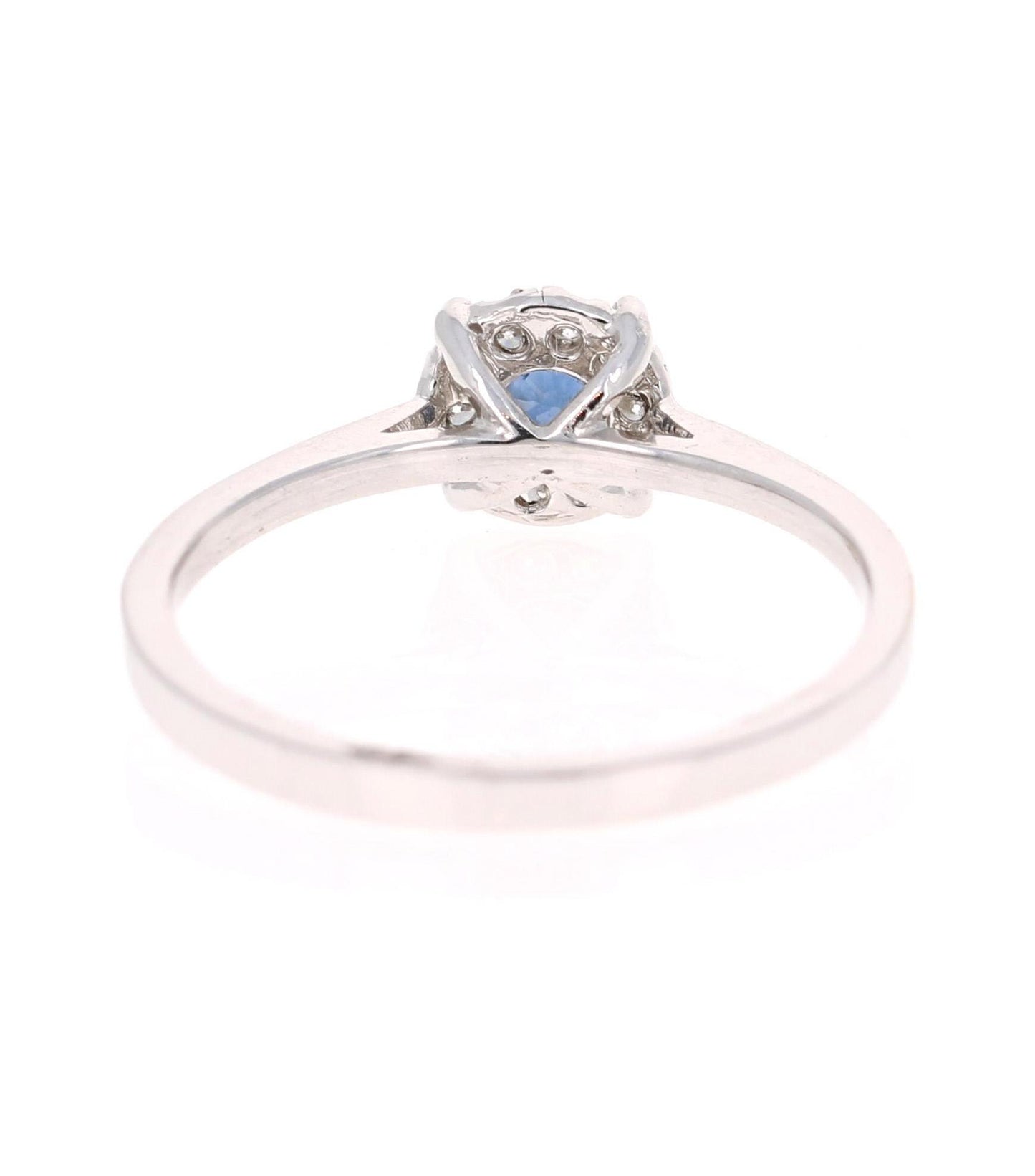 0.23 Carat Sapphire Diamond 14 Karat White Gold Ring