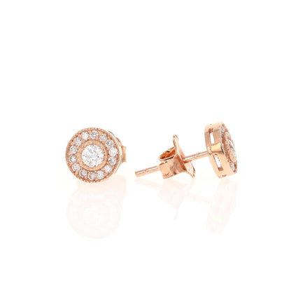 0.30 Carat Diamond 14 Karat Rose Gold Earrings