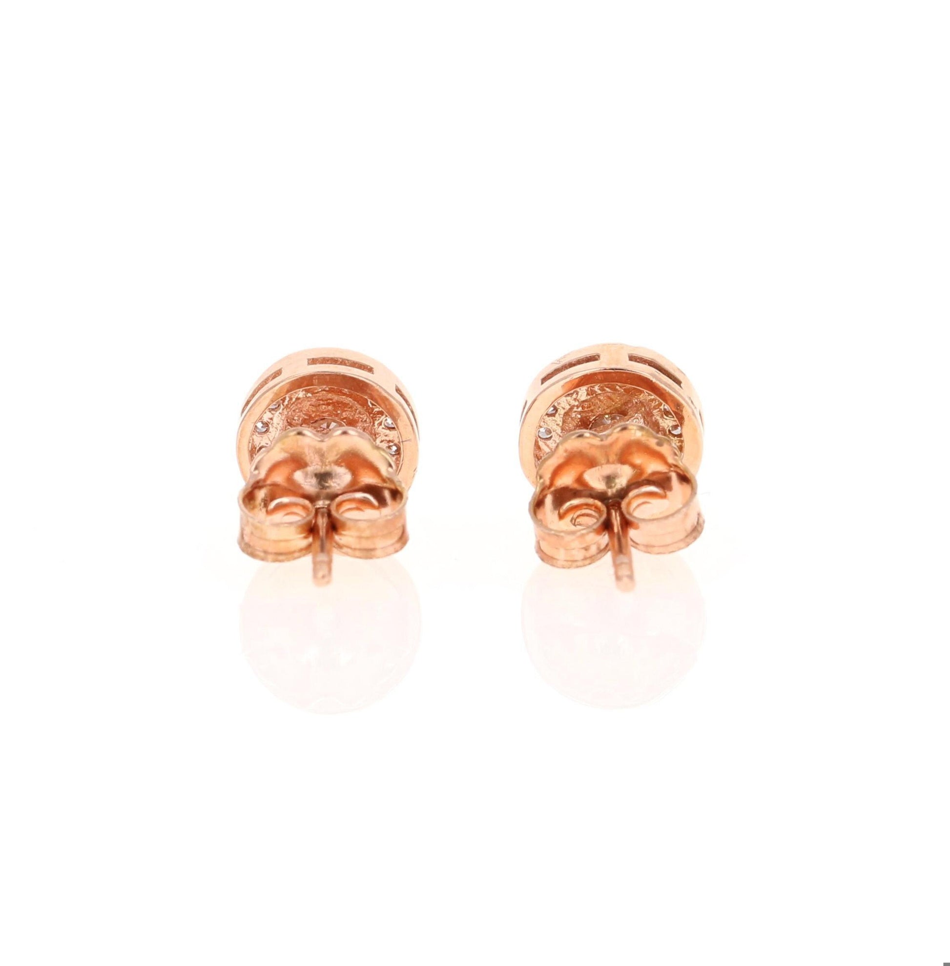 0.30 Carat Diamond 14 Karat Rose Gold Earrings
