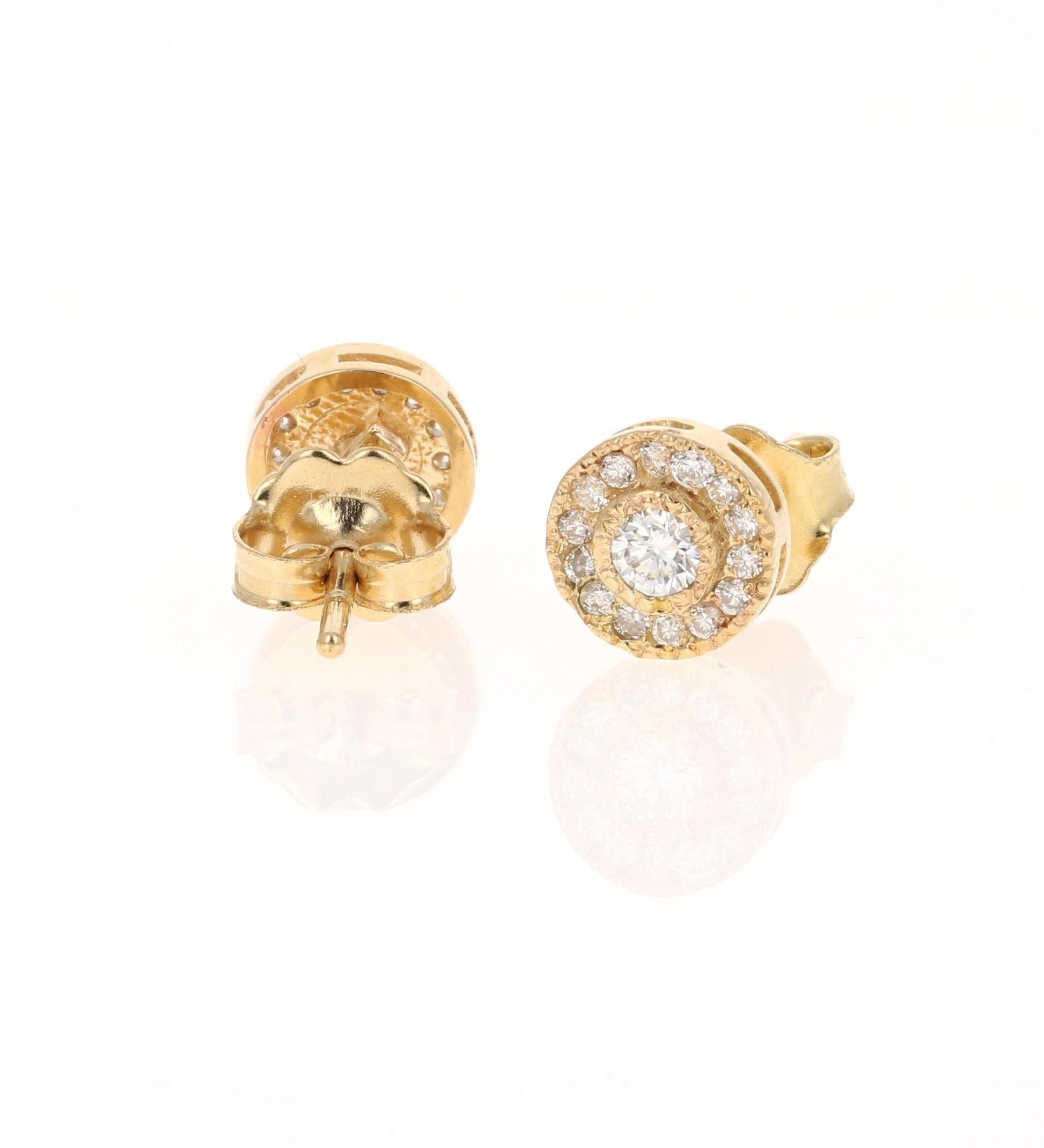 0.30 Carat Diamond 14 Karat Yellow Gold Earrings