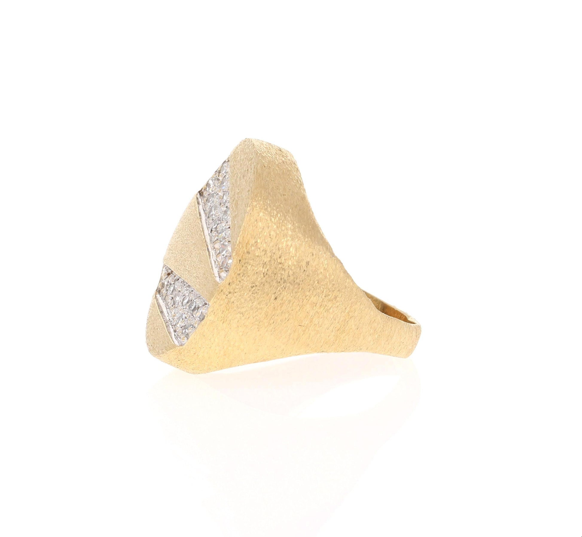 0.35 Carat Diamond 14 Karat Yellow Gold Cocktail Ring