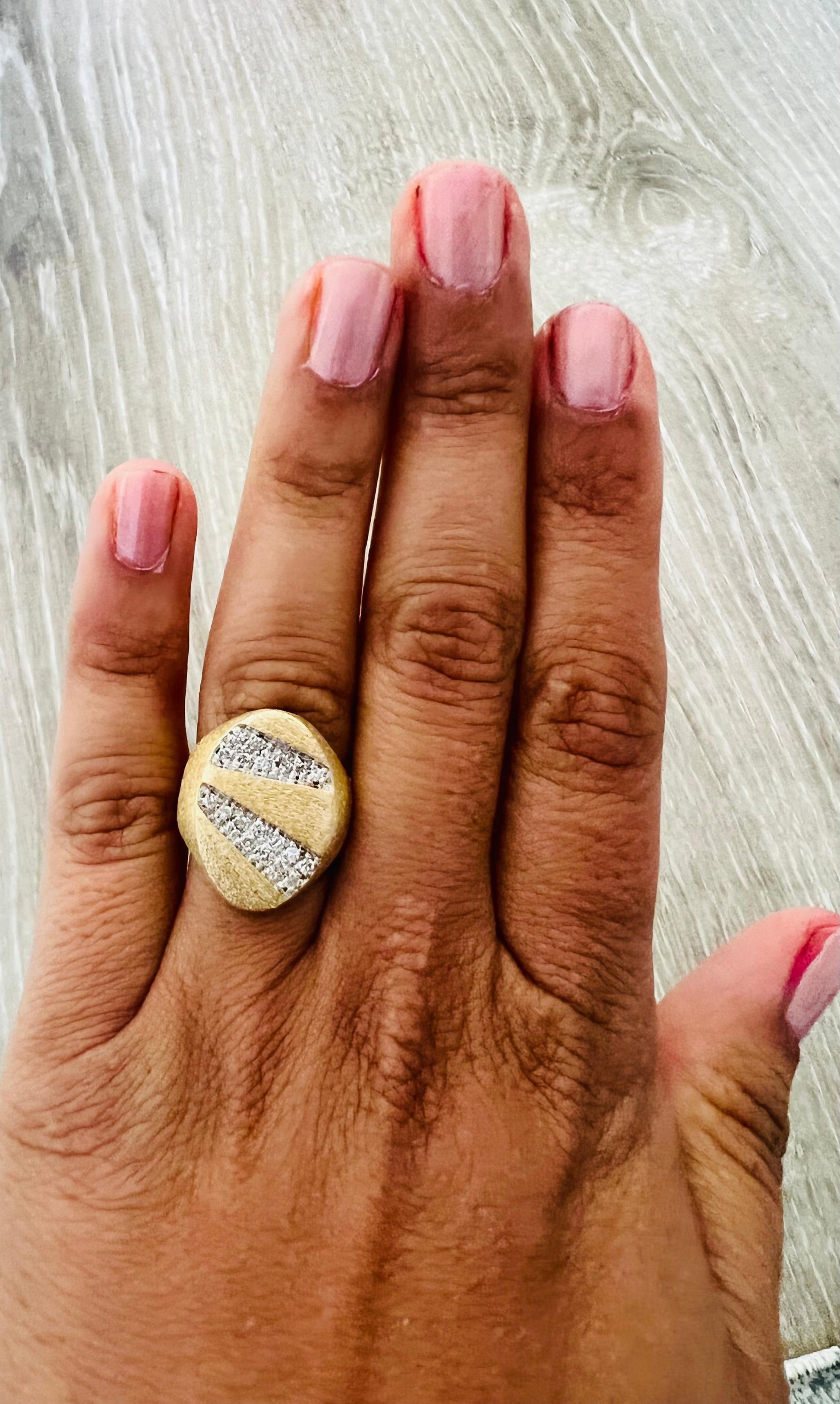 0.35 Carat Diamond 14 Karat Yellow Gold Cocktail Ring